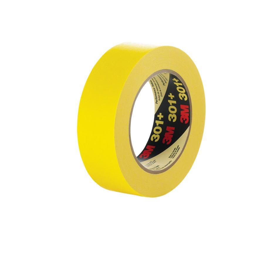 301+24MMX55M - 3M Performance Yellow Masking Tape 301+, 24 mm x 55 m, 6.3 mil, 36 Roll/Case