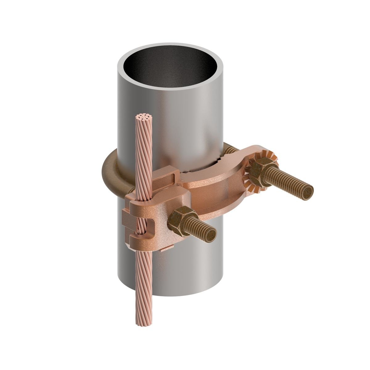 Picture of GAR3904BU - Mechanical Grounding Connector, Conductor to Water Pipe, 4-4/0 AWG, 2-1/2"-3-1/2" Pipe, 3/8" Stud