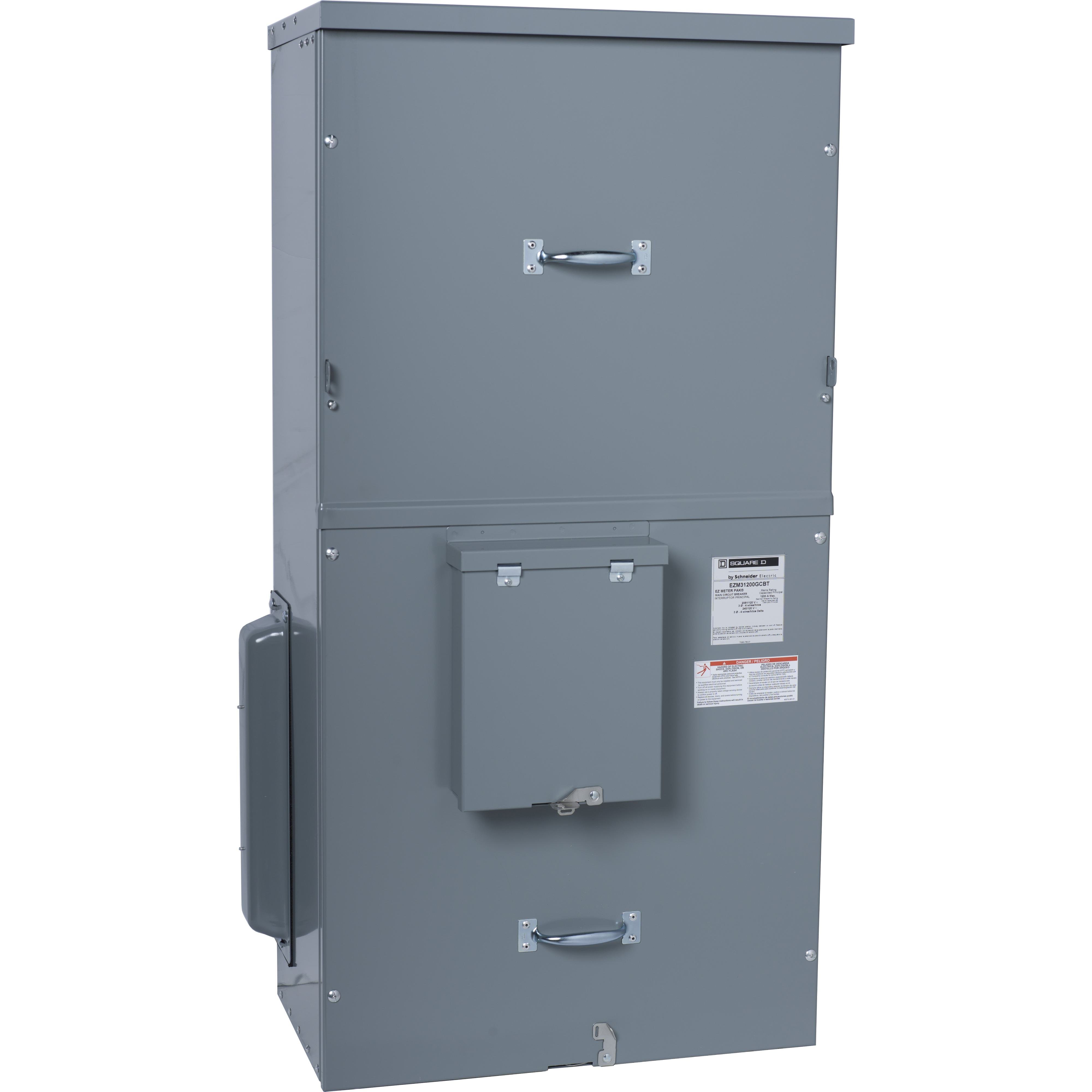 EZM31200GCBT - Main circuit breaker unit, EZ Meter-Pak, 1200A, 240VAC max, 3ph/4W, 1200A bus, 65kA, OH, Type 3R