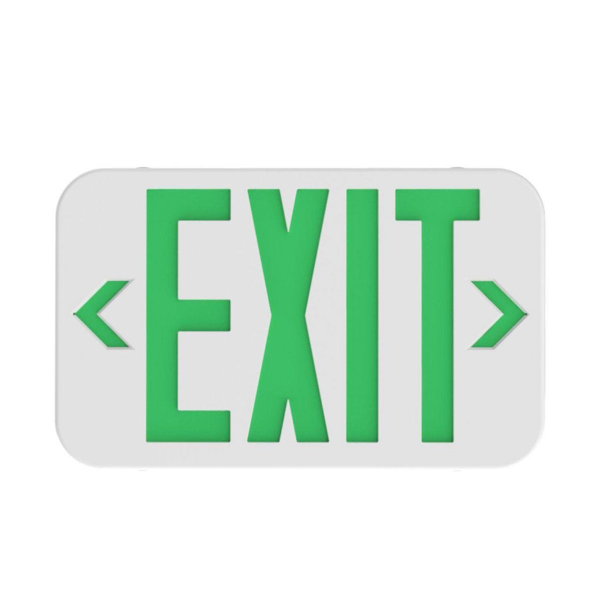 CEG - CE series LED emergency exit sign, Mounting Type: Wall or ceiling mount, Number of Faces: double-face, Face style: universal face, Wording On Sign: EXIT, Letter Color: green, Housing Finish: White, Number of Lamps: 1, Operation: emergency operation,