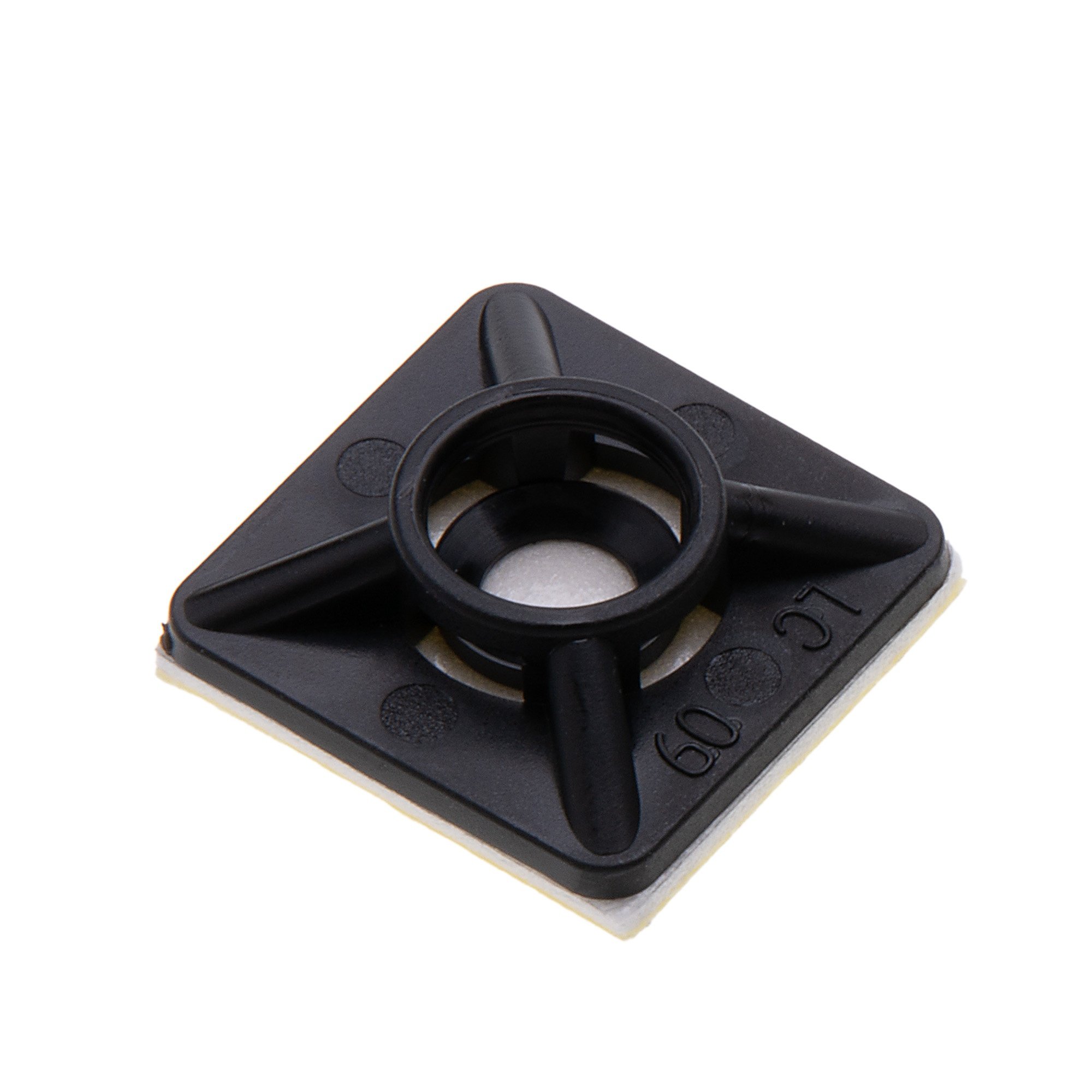 GRP-4M75B - Black 4-Way Adhesive Tie Mount, 0.75”x0.75”, 100 Pack