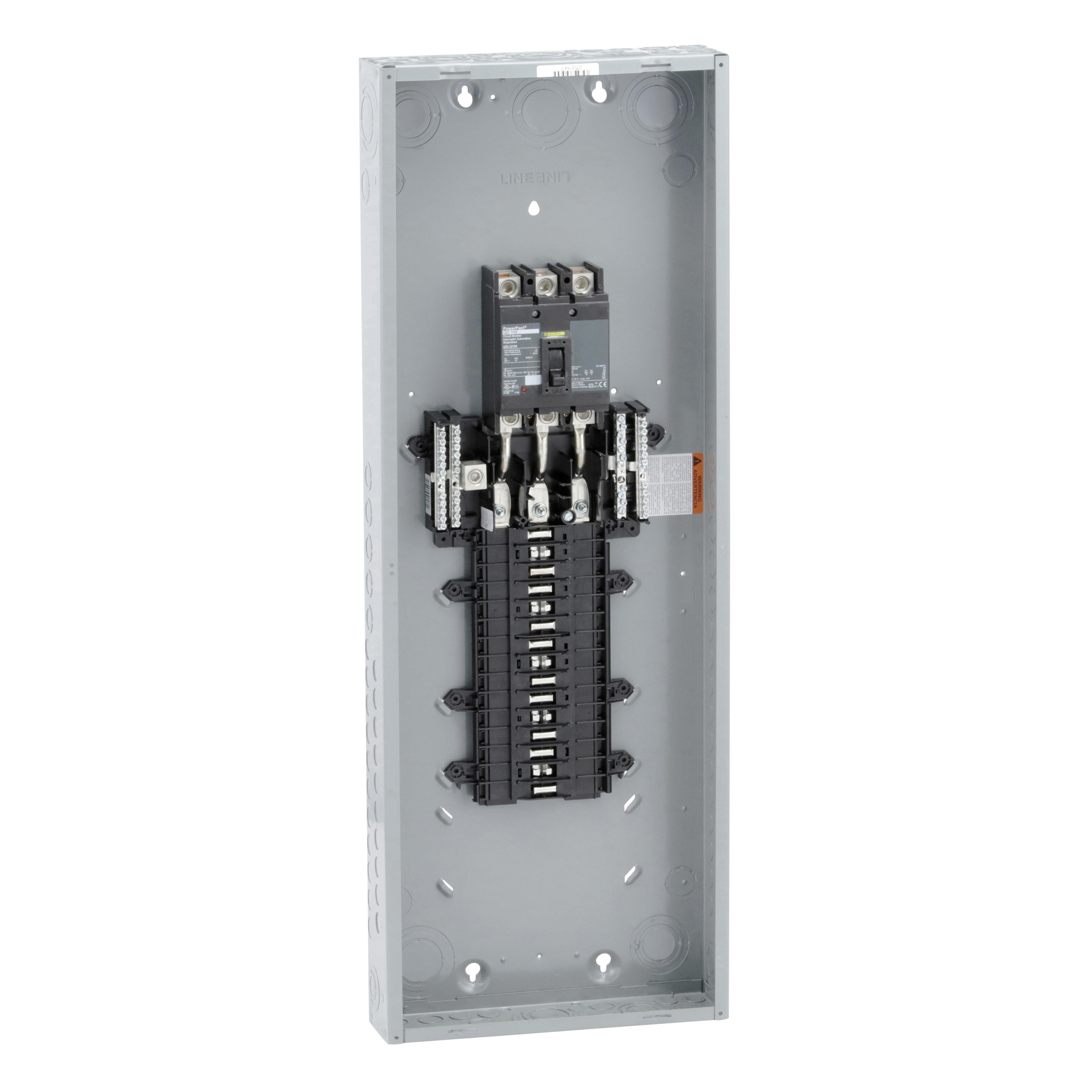 QO330MQ150 - Load center, QO, 3 phase, 30 spaces, 30 circuits, 150A convertible main breaker, NEMA1, QDL