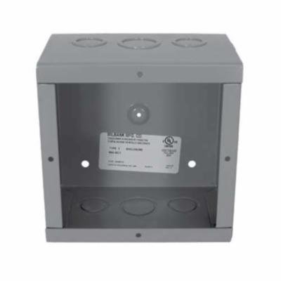 10104-SC1 - 10x4X10 Screw Cover Type 1 UL Listed Steel Knockouts ANSI 61 Gray Cover With Teardrop Slots Mounting Holes In Back