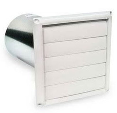 DEF HS6W/12 6" SUPRR-VENT LOUVRED HOOD - PLASTIC - WHITE