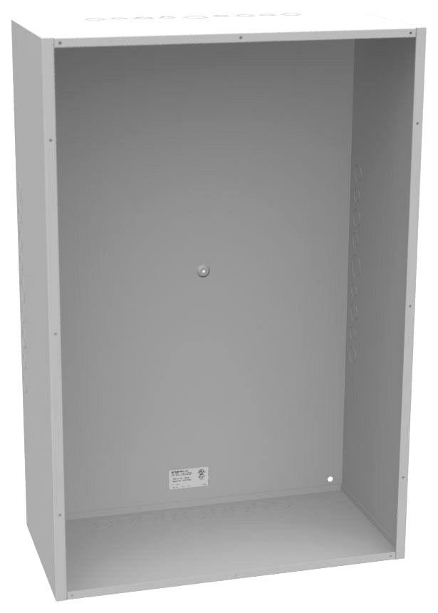 243612-SC1 - 36x12x24 Screw Cover Type 1 UL Listed Steel Knockouts ANSI 61 Gray Cover With Teardrop Slots Mounting Holes In Back