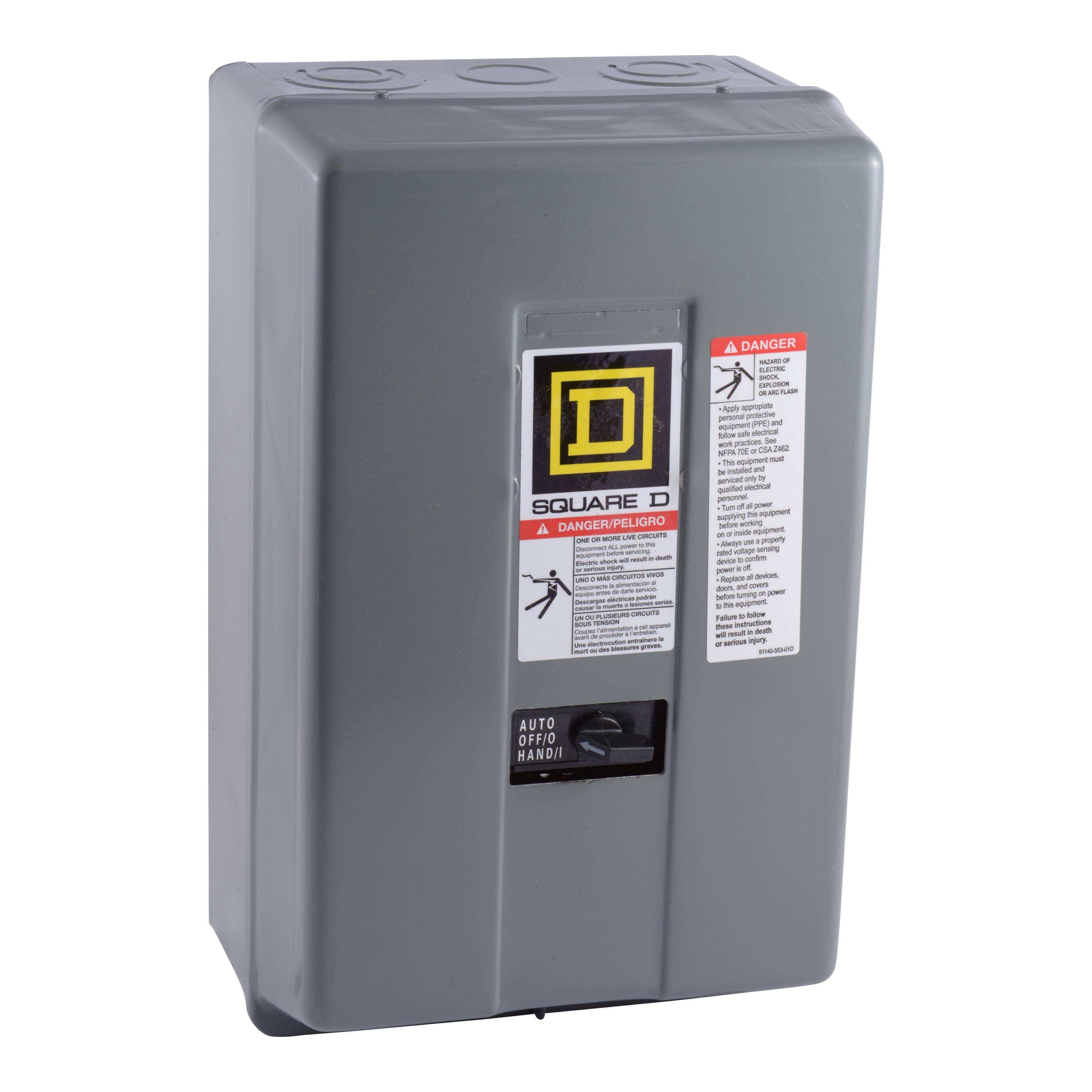 8903LG60V02C - Contactor, Type L, multipole lighting, electrically held, 30A, 6 pole, 600V, 110/120VAC 50/60Hz coil, NEMA 1 [TAA]