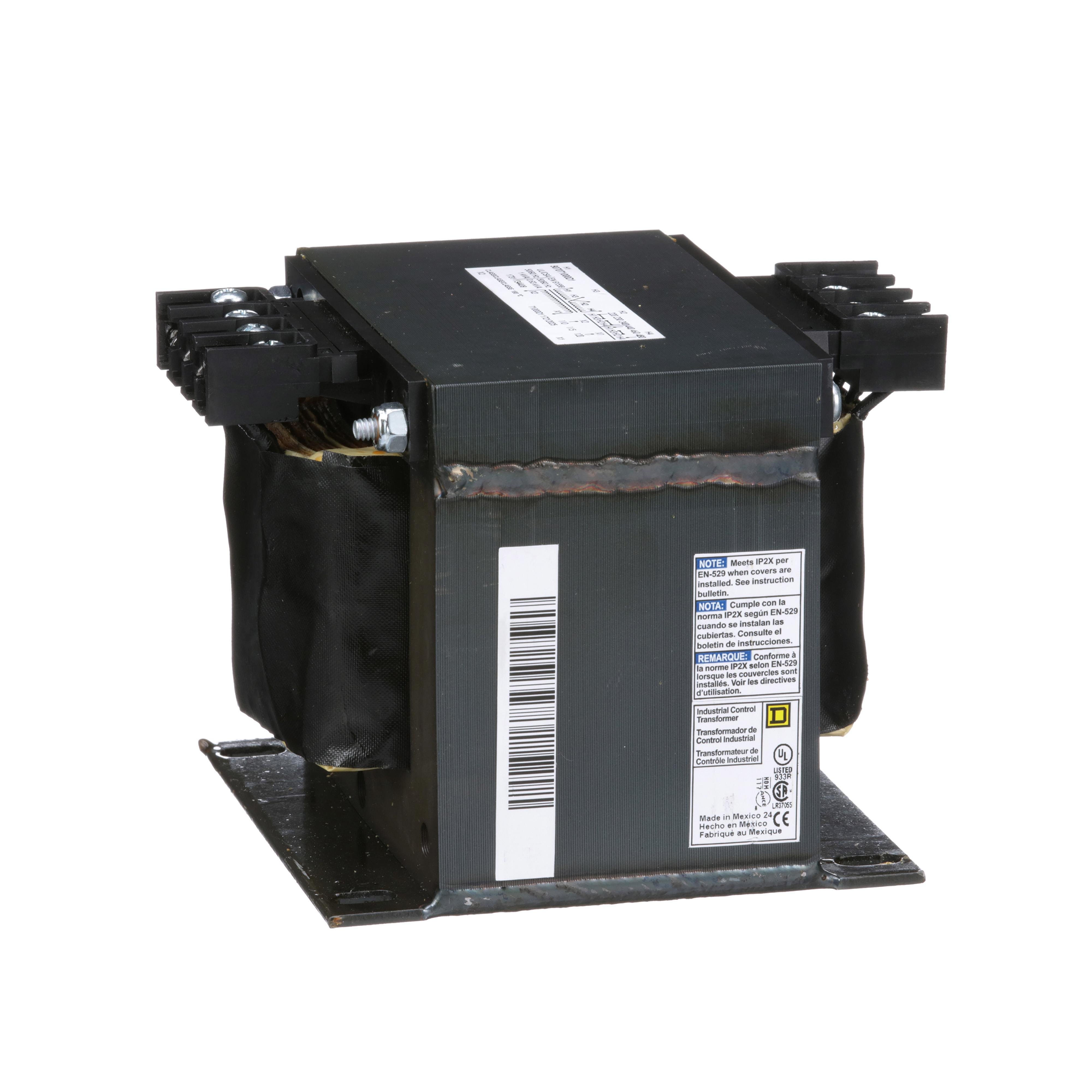 Picture of 9070T1000D1 - Transformer, Type T, industrial control, 1000VA, 1 phase, 240x480V primary, 120V secondary, 115C rise