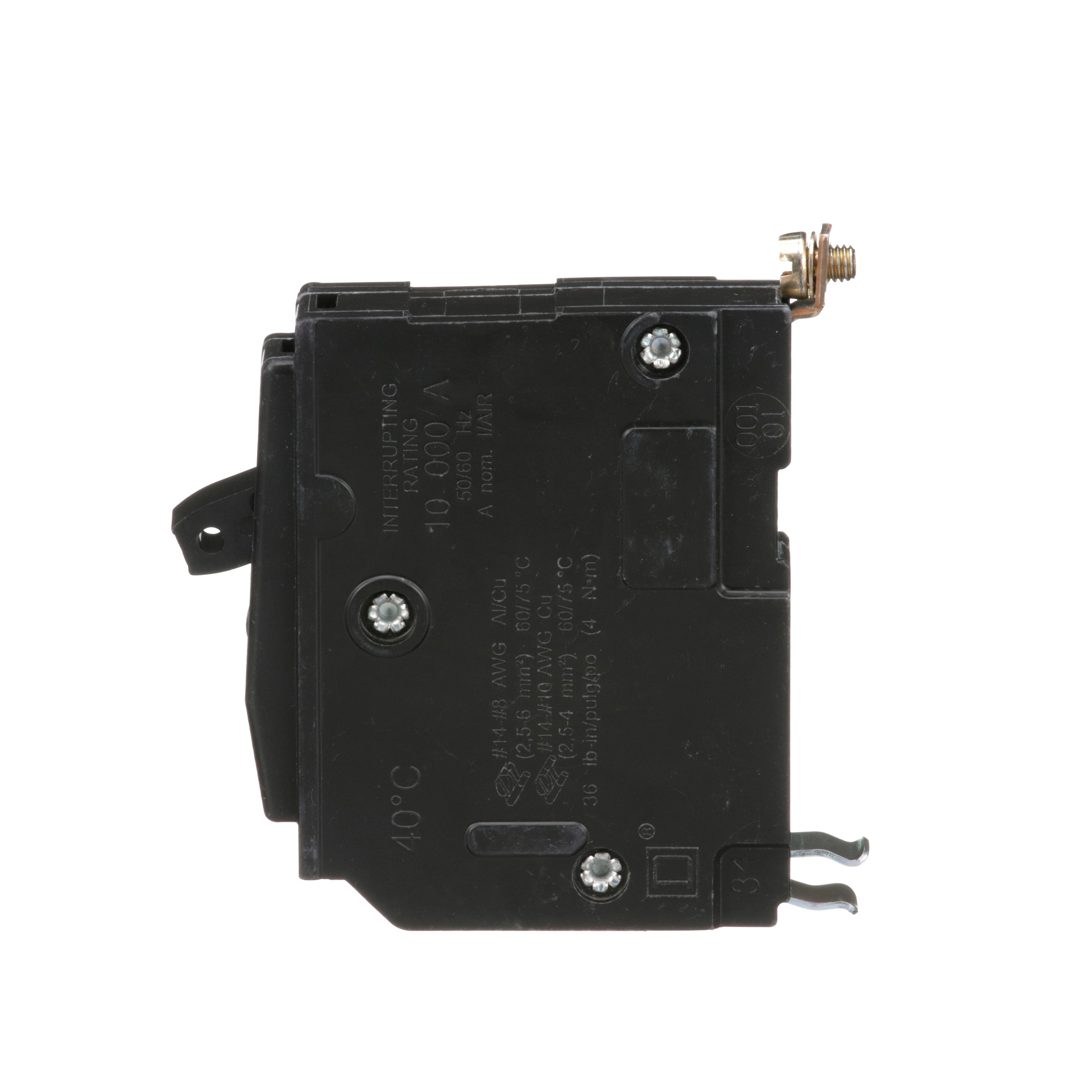 Picture of QOB115 - Mini circuit breaker, QO, 15A, 1 pole, 120/240VAC, 10kA, bolt on