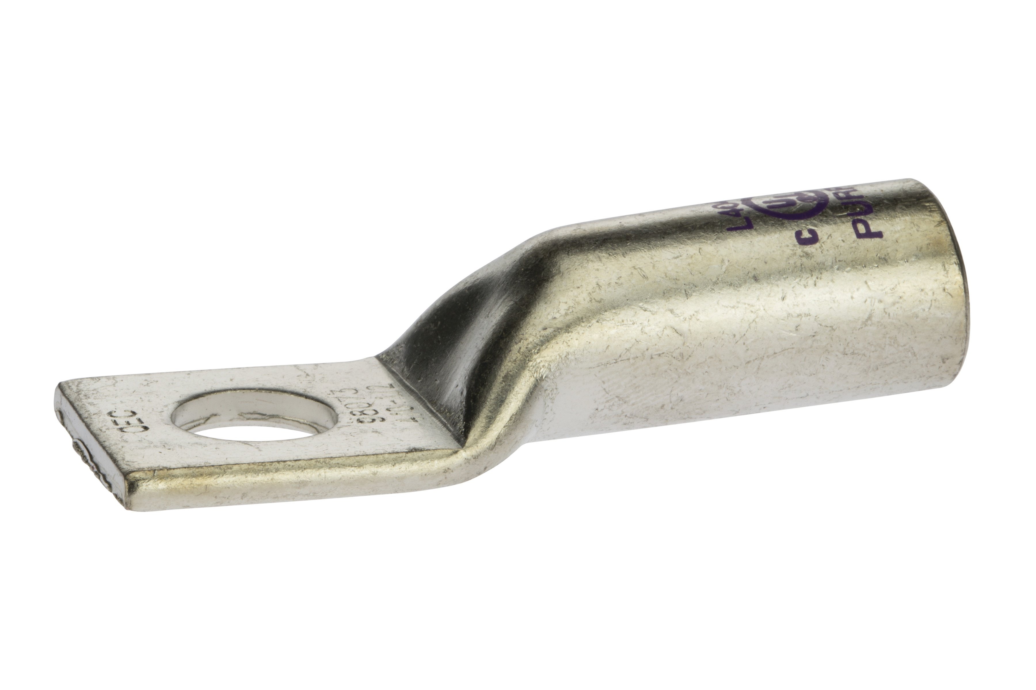 L4048 - Copper Purple Compression Long Lug, 4/0 AWG, 1/2” Mount