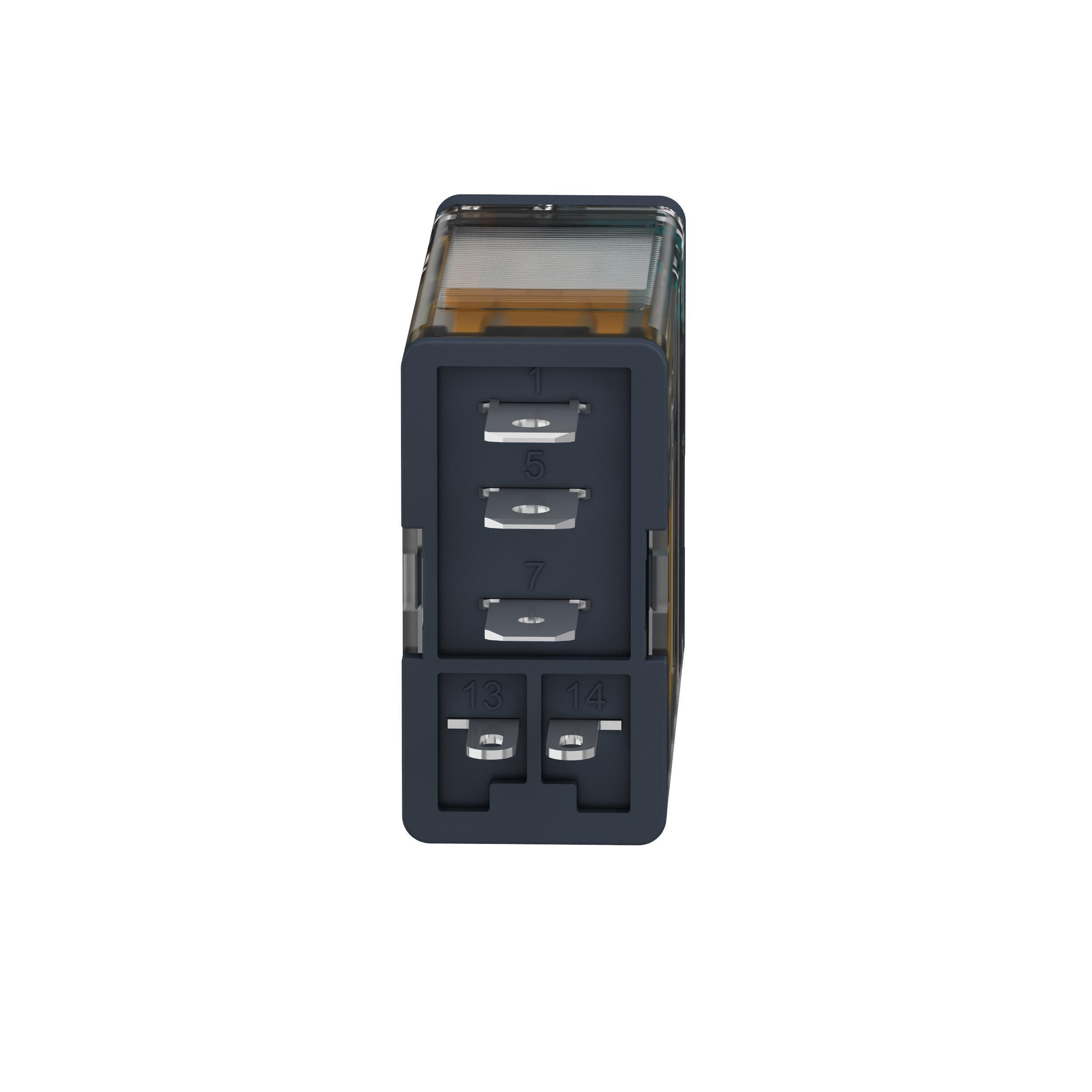 Picture of RPM11BD - plug-in relay, Harmony electromechanical relays, 15A, 1CO, lockable test button, 24V DC