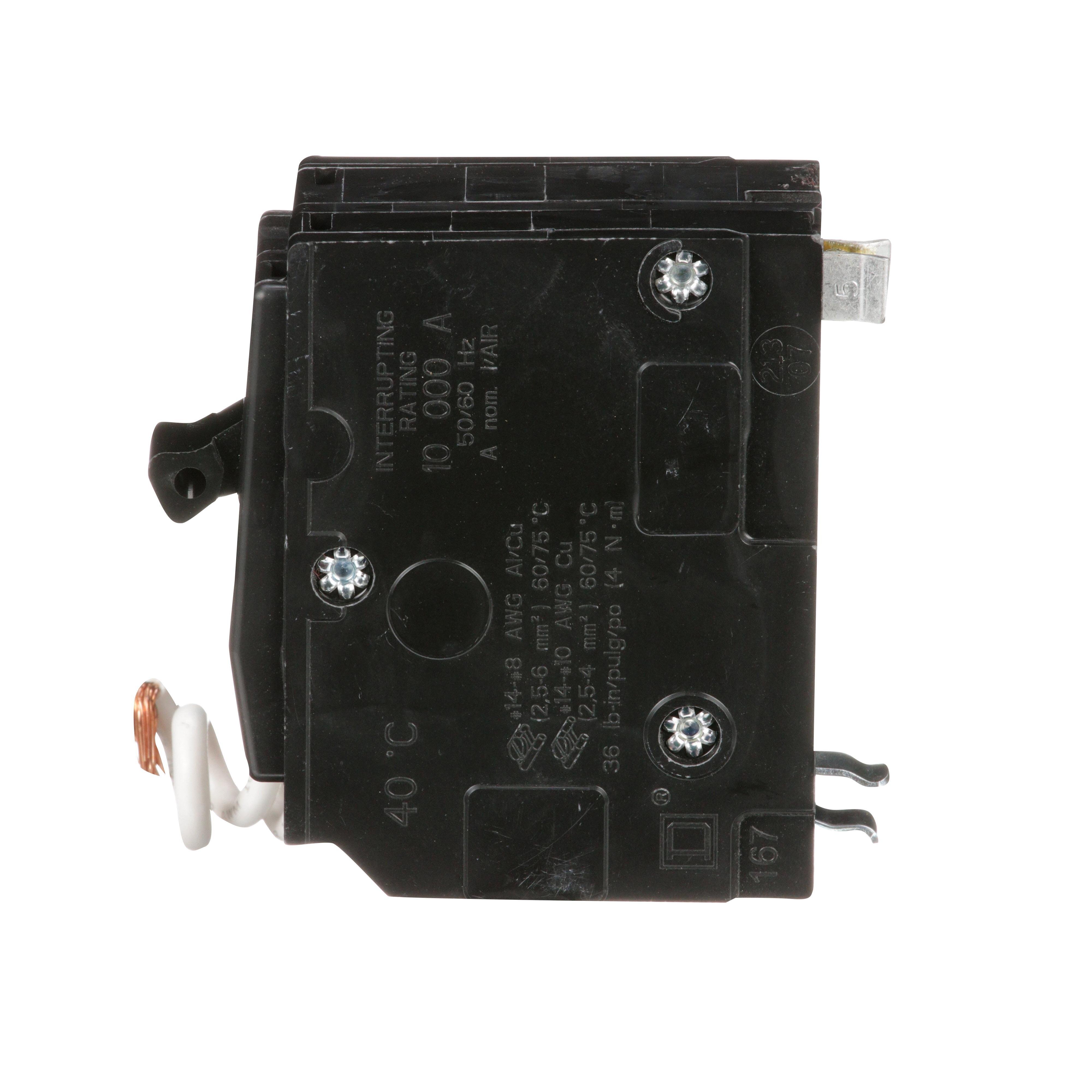 Picture of QO215SWN - Mini circuit breaker, QO, 15A, 2 pole, 120VAC, 10kA, plug in, switch neutral