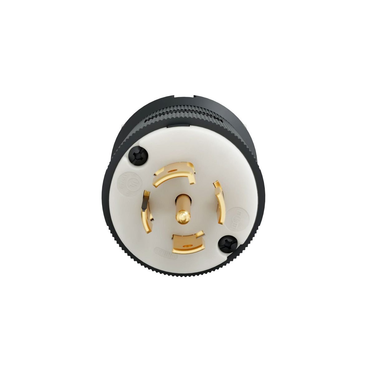Picture of HBL2821ST - Locking Devices, EdgeConnect™ Twist-Lock®, Industrial, Male Insulgrip® Plug, 30A 3-Phase 277/480V AC, 4-Pole 5-Wire Grounding, L22-30P, Spring Terminal, Black and White Nylon.