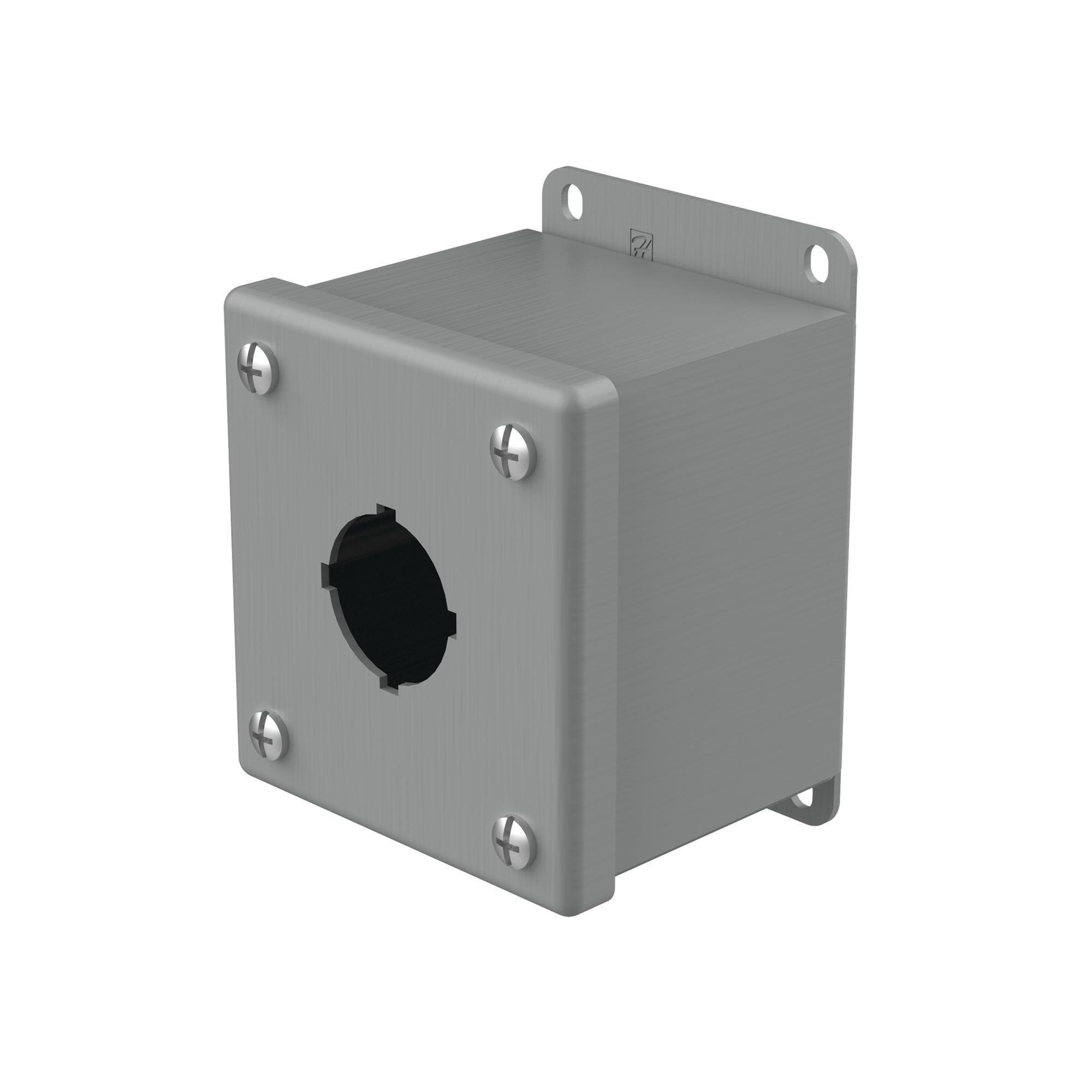 E1PB - Pushbutton Enclosures Type 12, 1PBx30.5mm, Gray, Steel