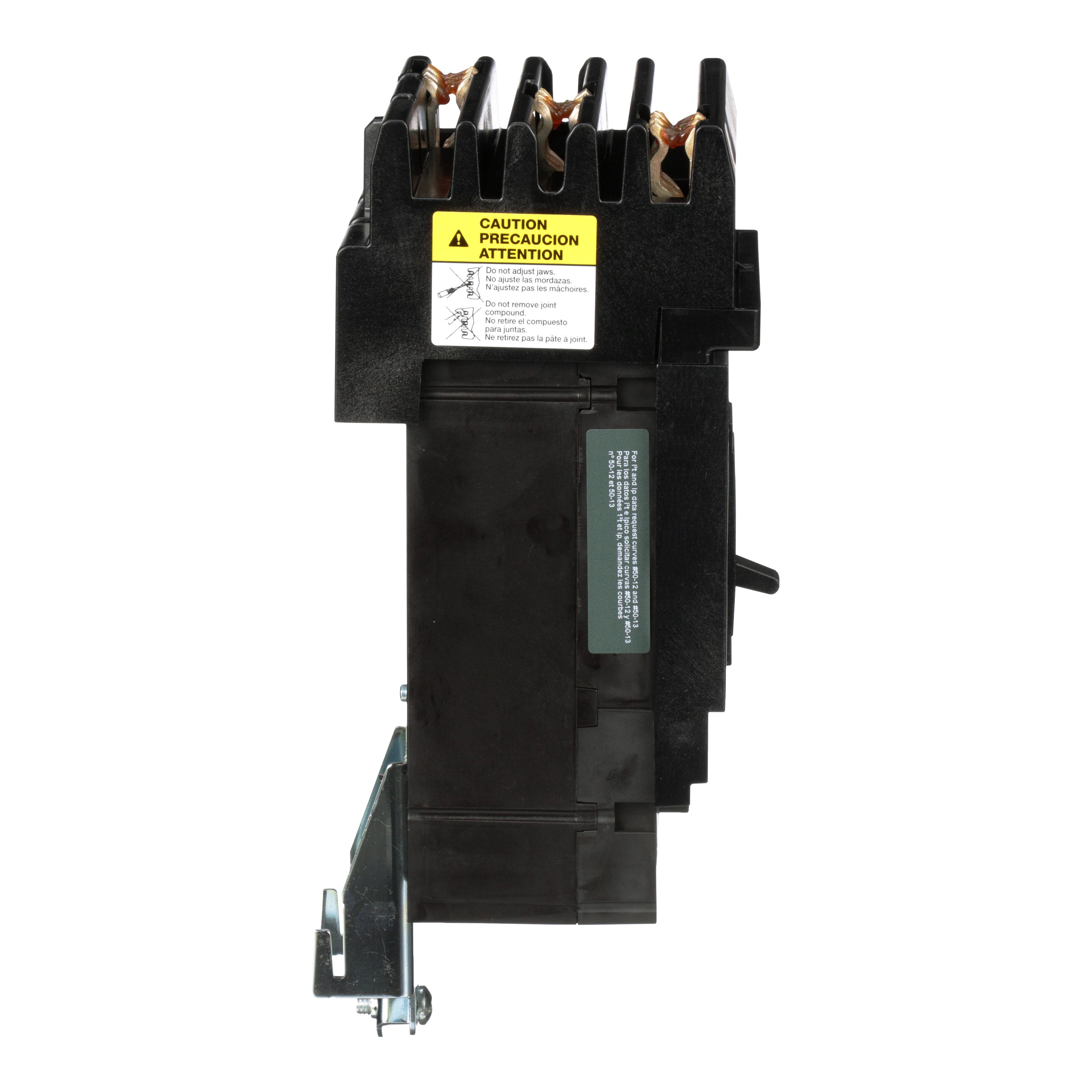 Picture of JJA36175 - Circuit breaker, PowerPacT J, 175A, 3 pole, 600VAC, 25kA, I-Line, thermal magnetic, 80%, ABC