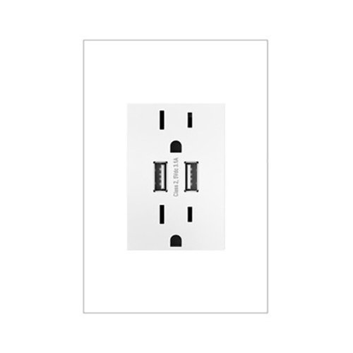 Picture of ARTRUSB153W4WP - adorne® Dual-USB Outlet , White