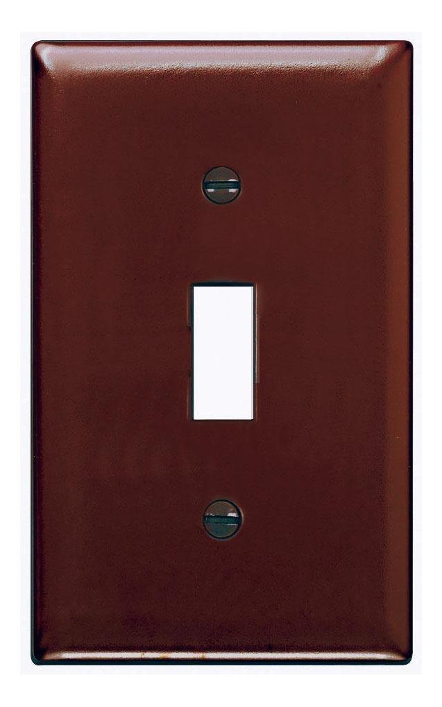 TP1 - TradeMaster® 1-Gang Nylon Wall Plate, 1 Toggle Switch Opening, Brown