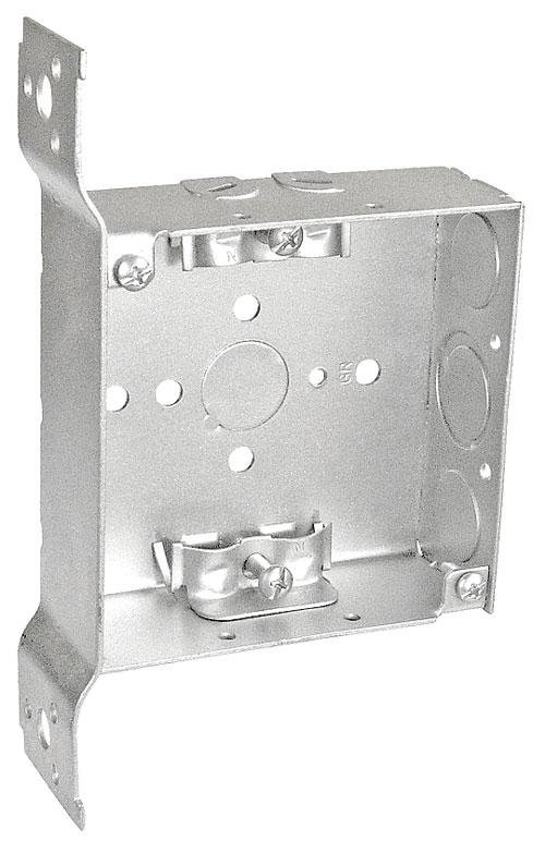 52151-FR - 52151-FR - Four Square Box 1-1/2" Deep w/ NM Clamps & Flat Vert. Bracket, 25 Pak