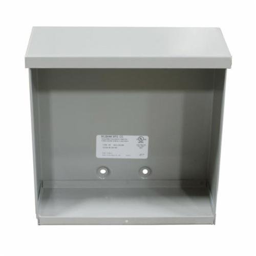 12126-SC3R-NK - 12x6x12 Screw Cover Type 3R UL Listed Steel No Knockouts ANSI 61 Gray Quad D Knockout For Lock Emboss Mounting Holes In Back