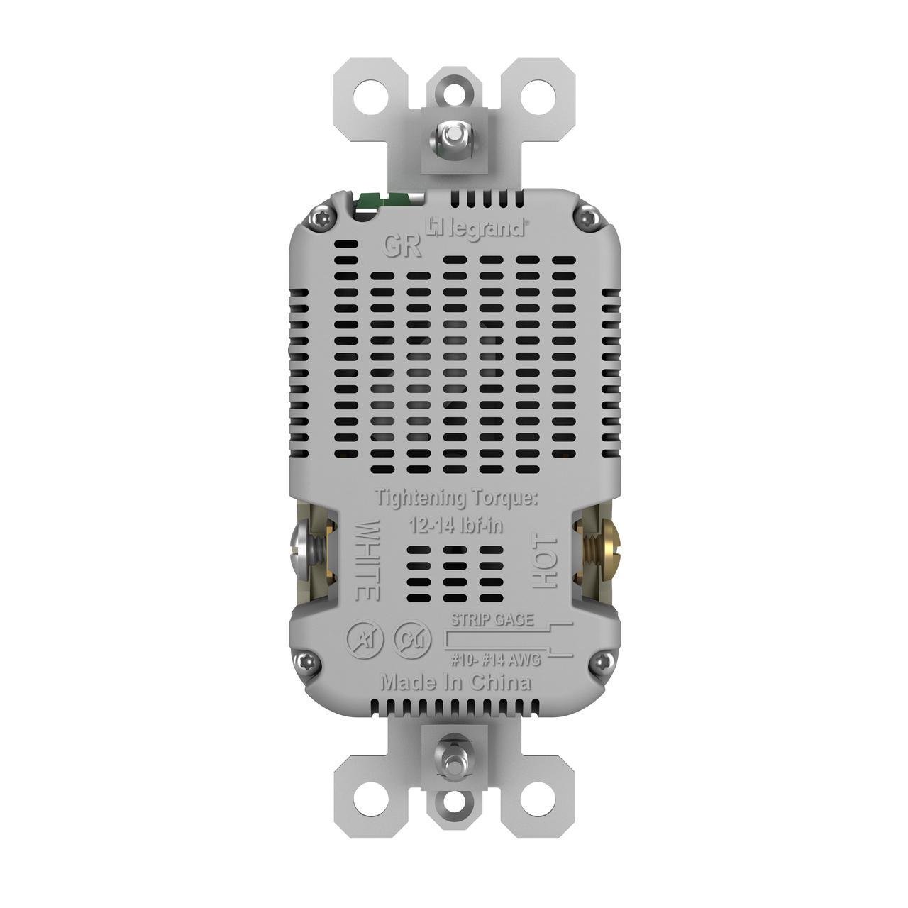 Picture of TM-826USBNICC6 - radiant® 15A Tamper-Resistant USB Outlet, Nickel