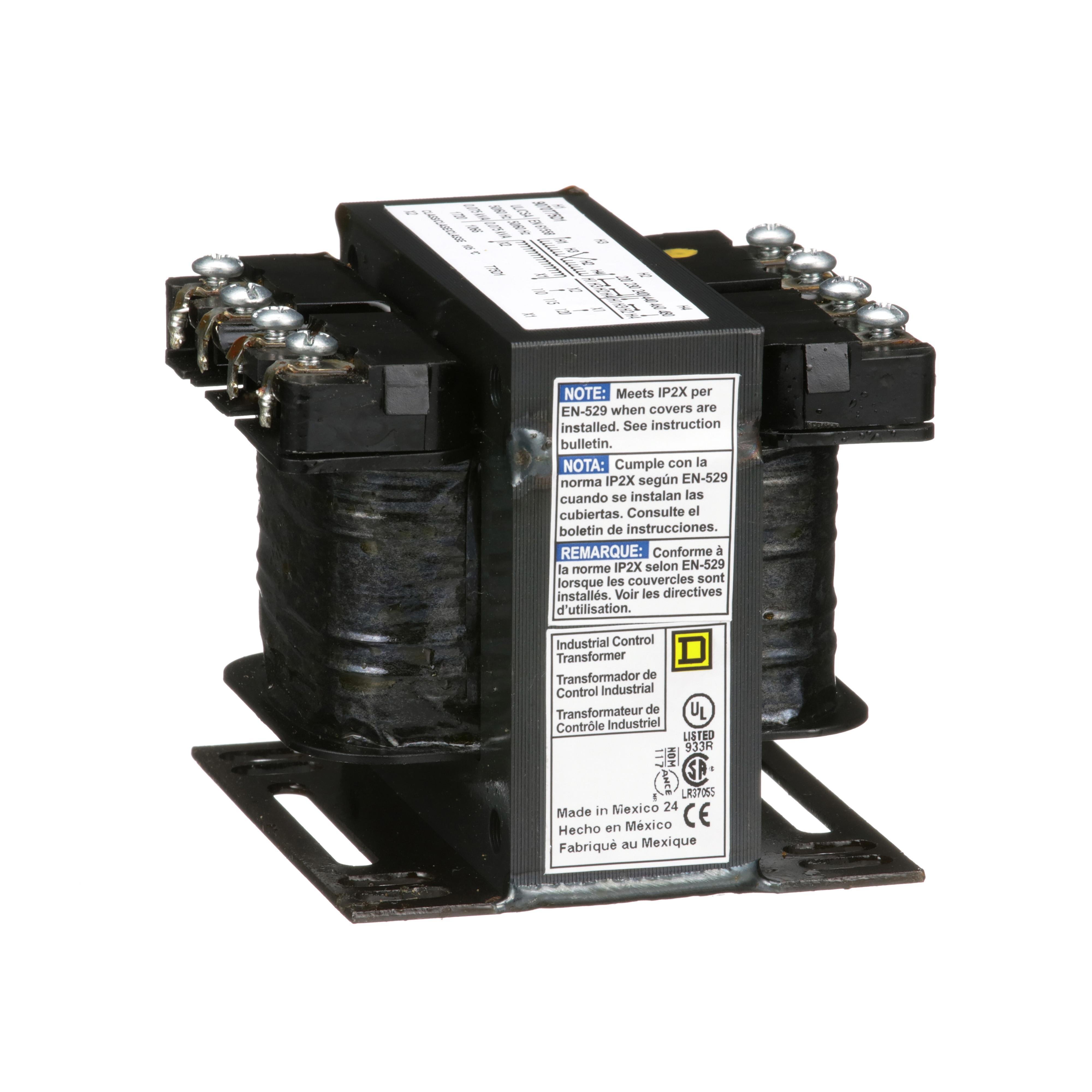 Picture of 9070T75D1 - Transformer, Type T, industrial control, 75VA, 1 phase, 240x480V primary, 120V secondary, 55C rise