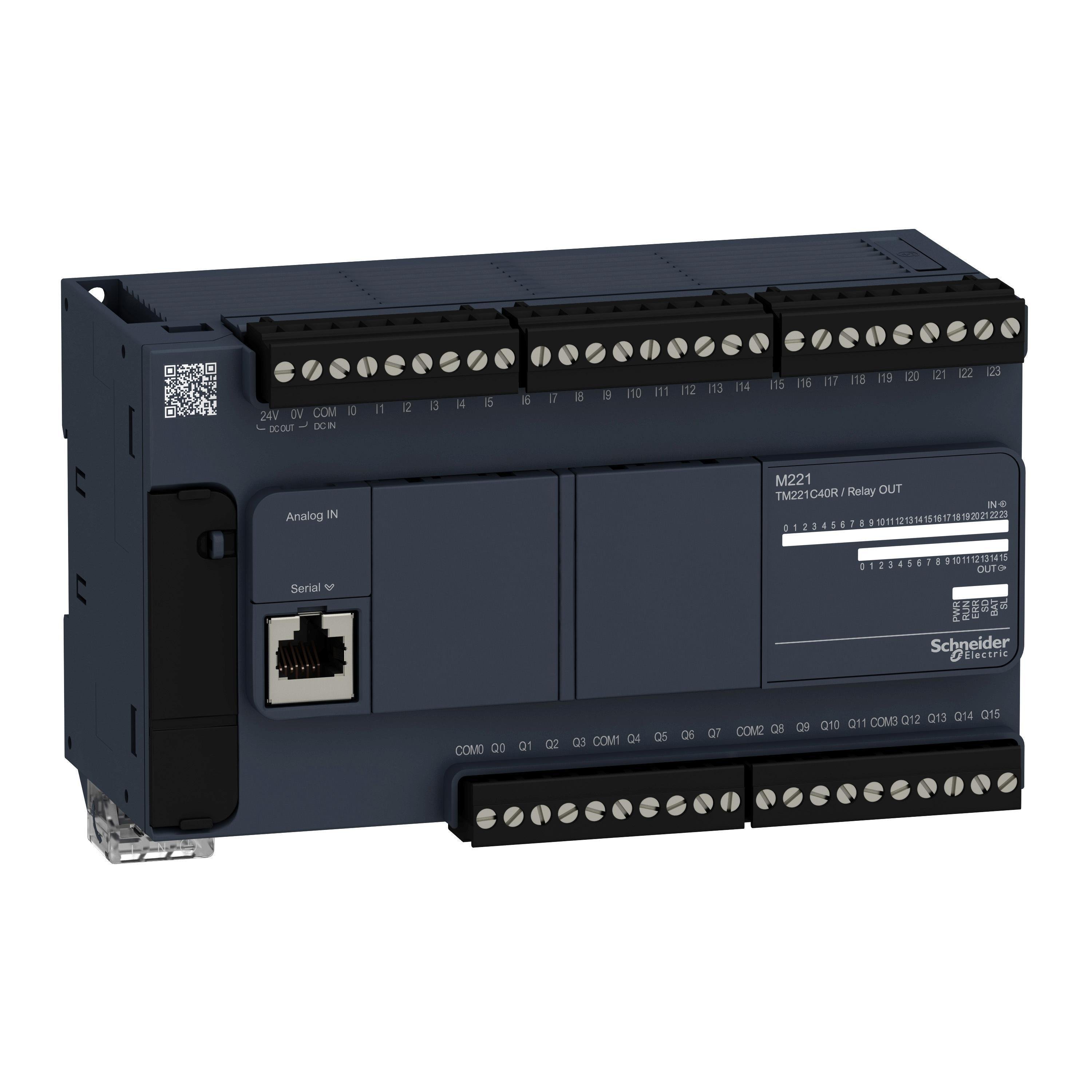 TM221C40R - logic controller, Modicon M221, 40 IO, relay
