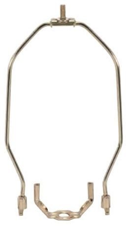 90/2016 - Light Duty Harp - Polished Nickel Finish - 10" Height - 1/8 IP Saddle - 1/4-27 Thread - 125 Carton