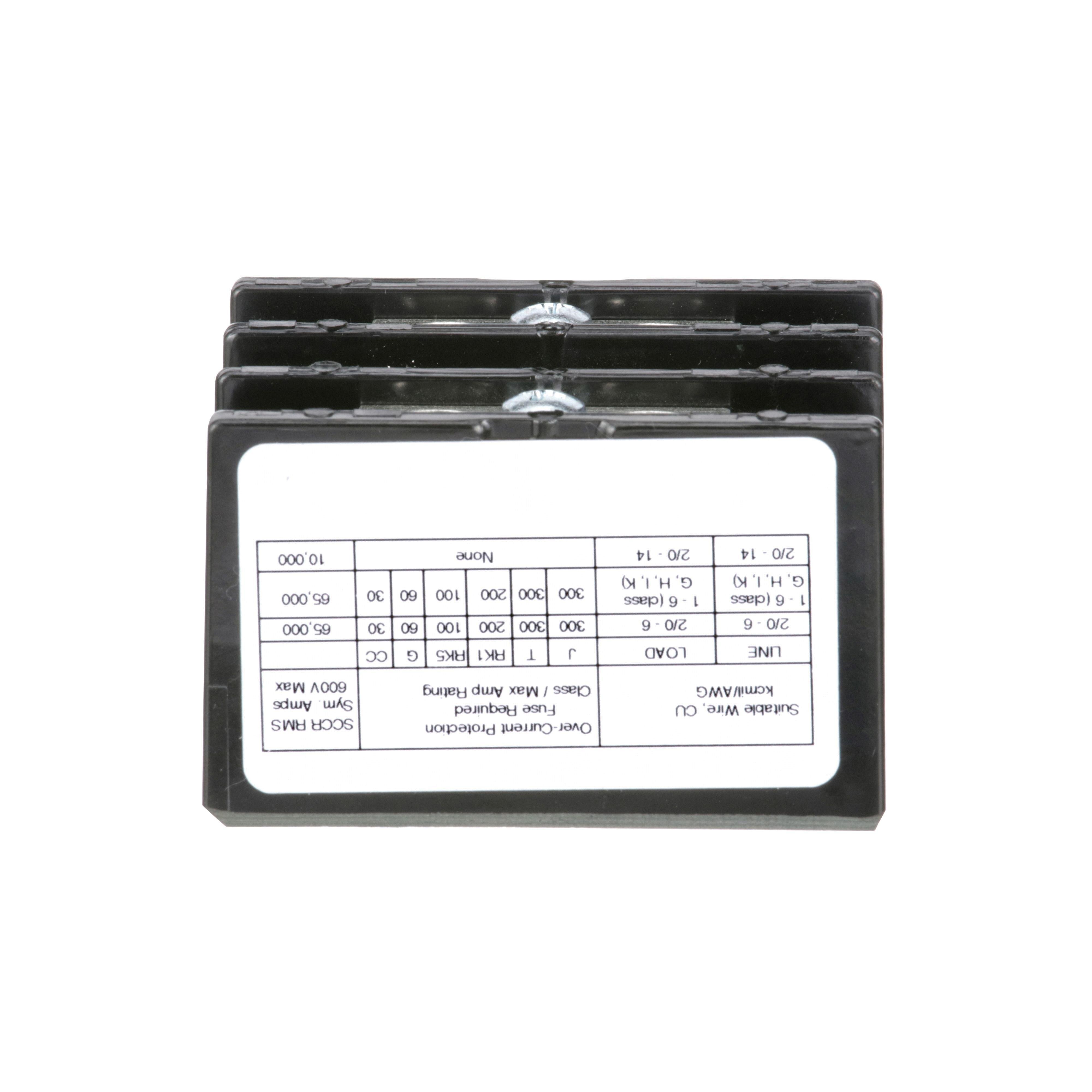 Picture of 9080LBA362101 - Power distribution block, Linergy, 3 pole, 1 line, 1 load, 175A Cu, 135A Al, 600V
