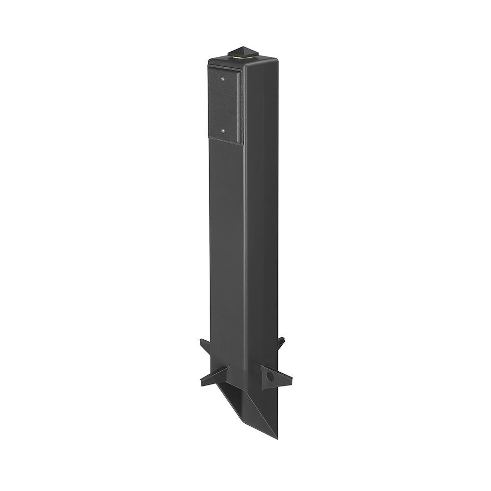 GP26B - Gard-N-Post. 26" support for outdoor light fixtures or GFCI devices outdoors. Opennings on both sides of post for back to back power or power on one side and low voltage on the other. Built in stablaizers need to assembly. Opennings in stabalizers