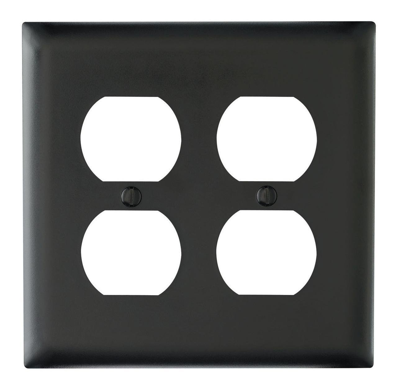 TP82BK - TradeMaster® 2-Gang Nylon Wall Plate, 2 Duplex Receptacle Openings, Black
