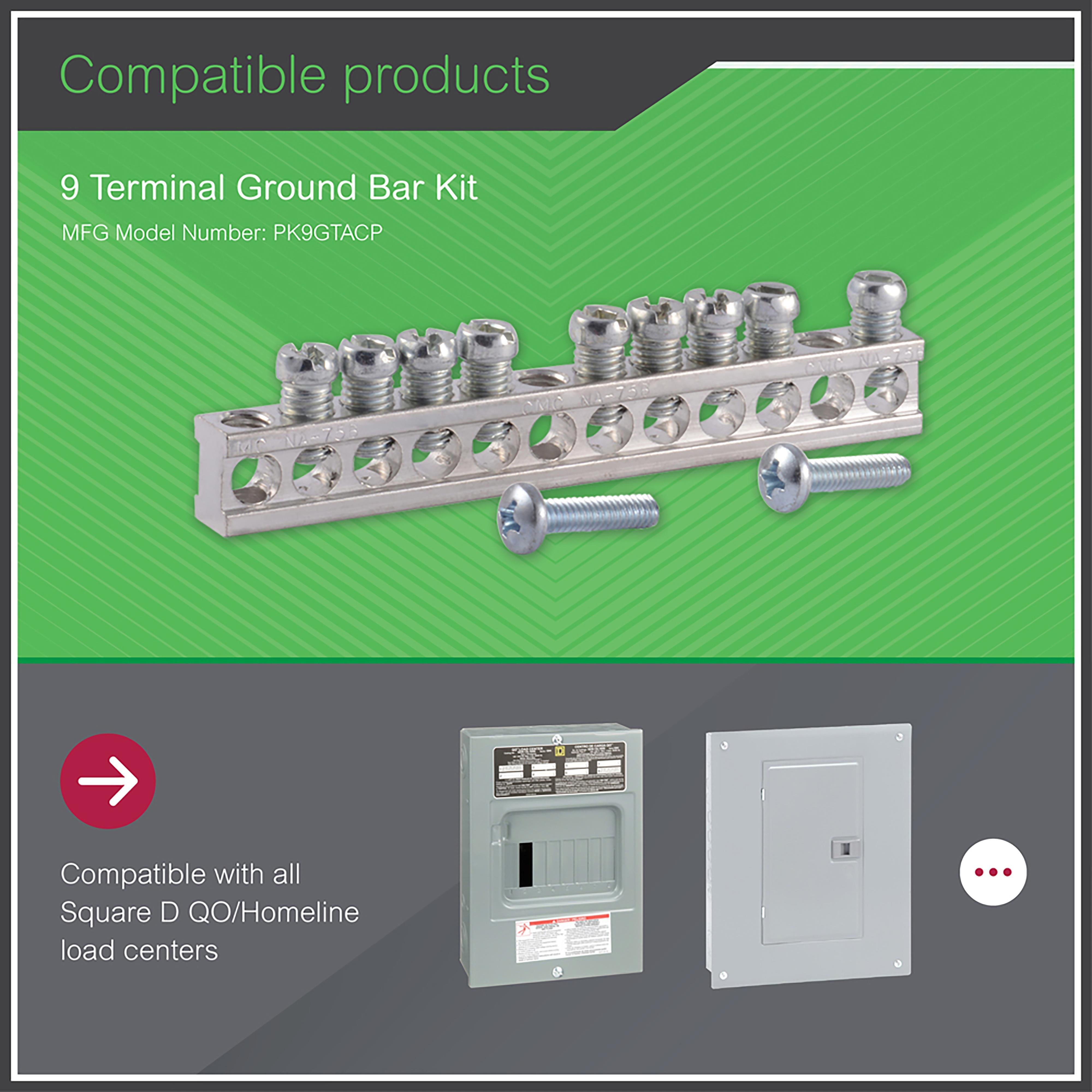 Picture of PK9GTA - Panelboard accessory, NQ, ground bar kit, 12 circuits, 225A max