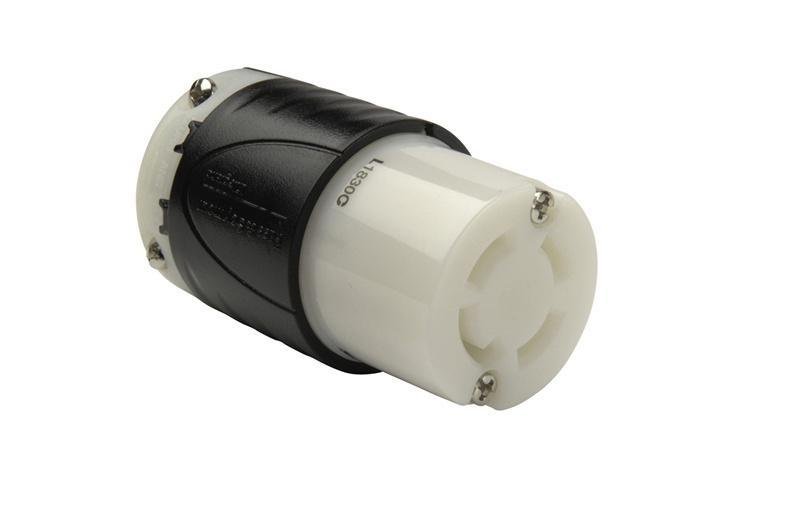 L1830-C - 30A NEMA L1830 Connector - Black Back, White Front Body
