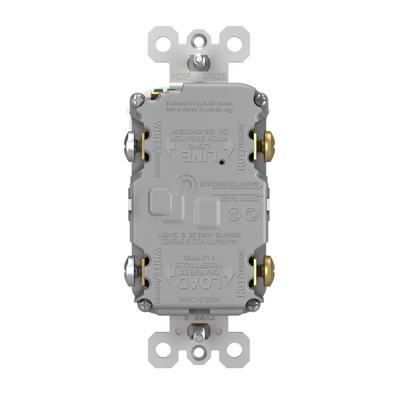 Picture of 1597-TRWRW - radiant® Tamper-Resistant Weather-Resistant 15A Duplex Self-Test GFCI Receptacles with SafeLock® Protection, White