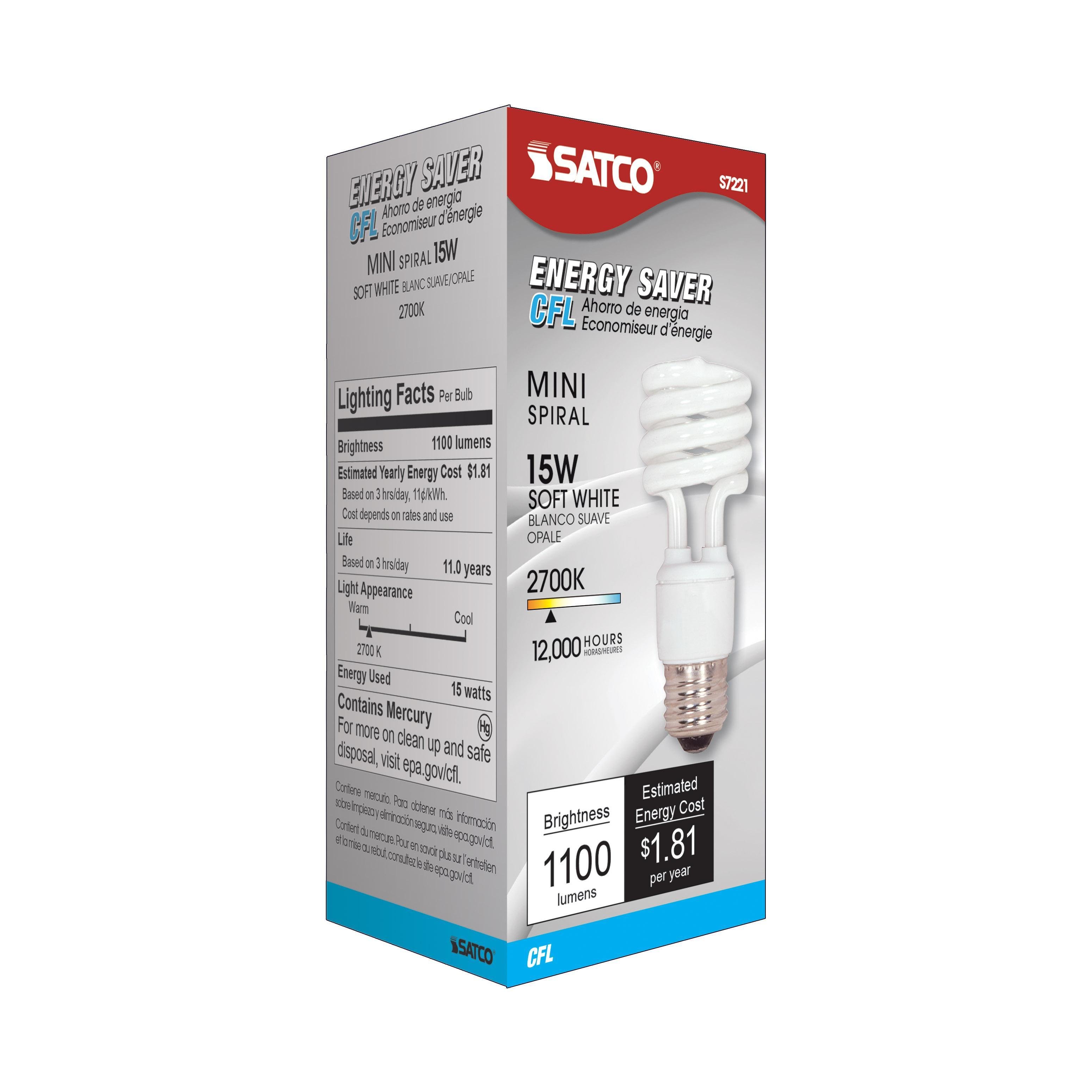 Picture of S7221 - 15 Watt - Mini Spiral Compact Fluorescent - 2700K - 82 CRI - Medium base - 120 Volt