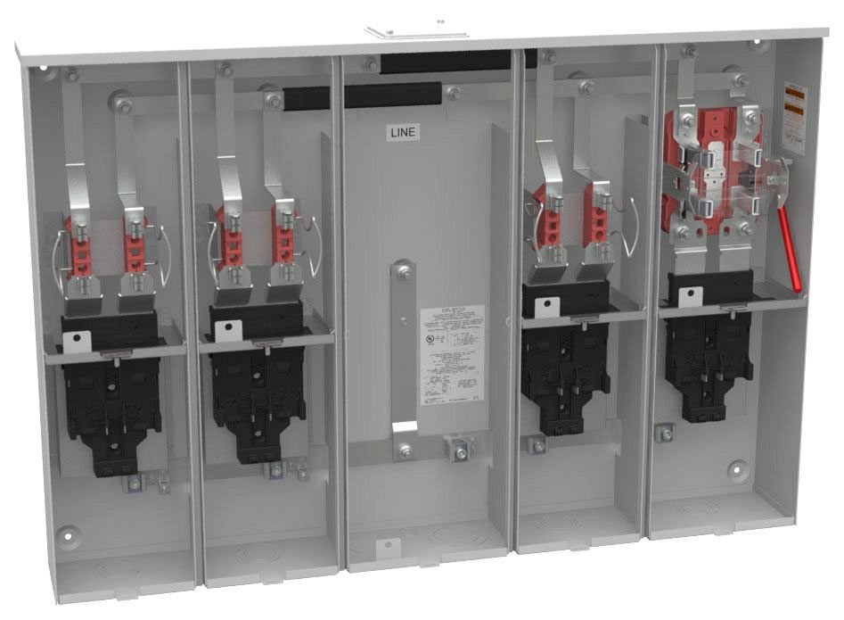 U6124-X-BL - 4 Terminal Ringless 4 Position Condo With House Panel Lever And Barrel Lock Provision