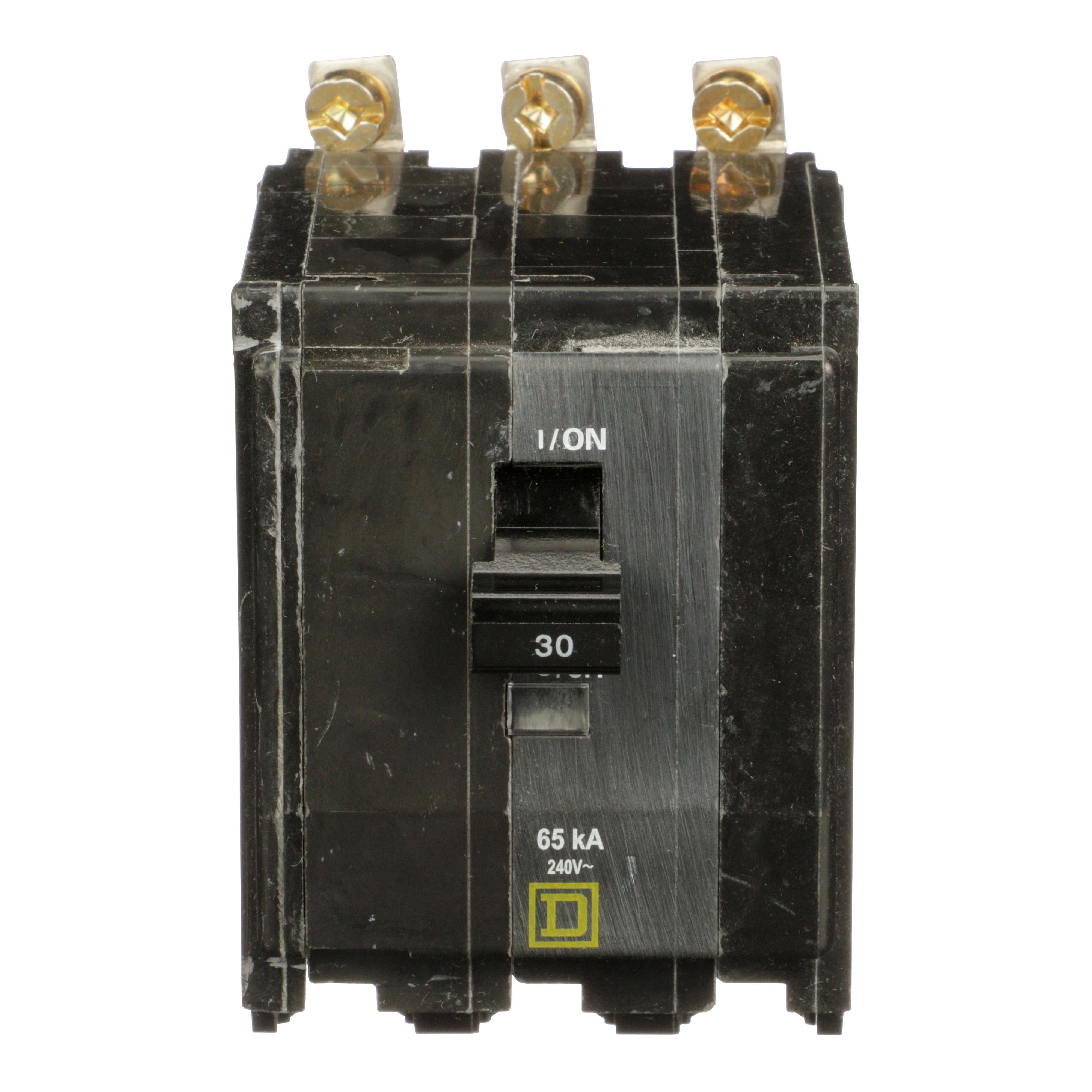 QHB330 - Mini circuit breaker, QO, 30A, 3 pole, 120/240VAC, 65kA, bolt on
