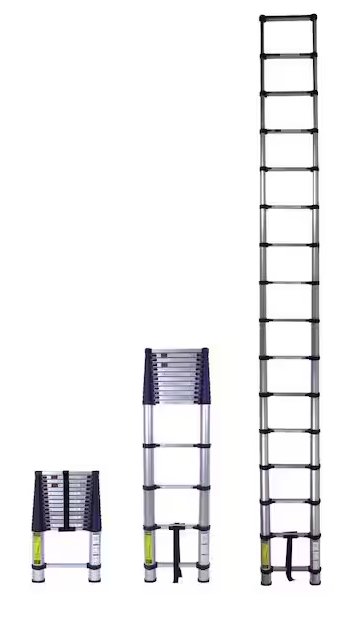 785P - 15.5 ft. Aluminum Telescoping Extension Ladder (19.5 Reach Height), 250 lbs. Load Capacity