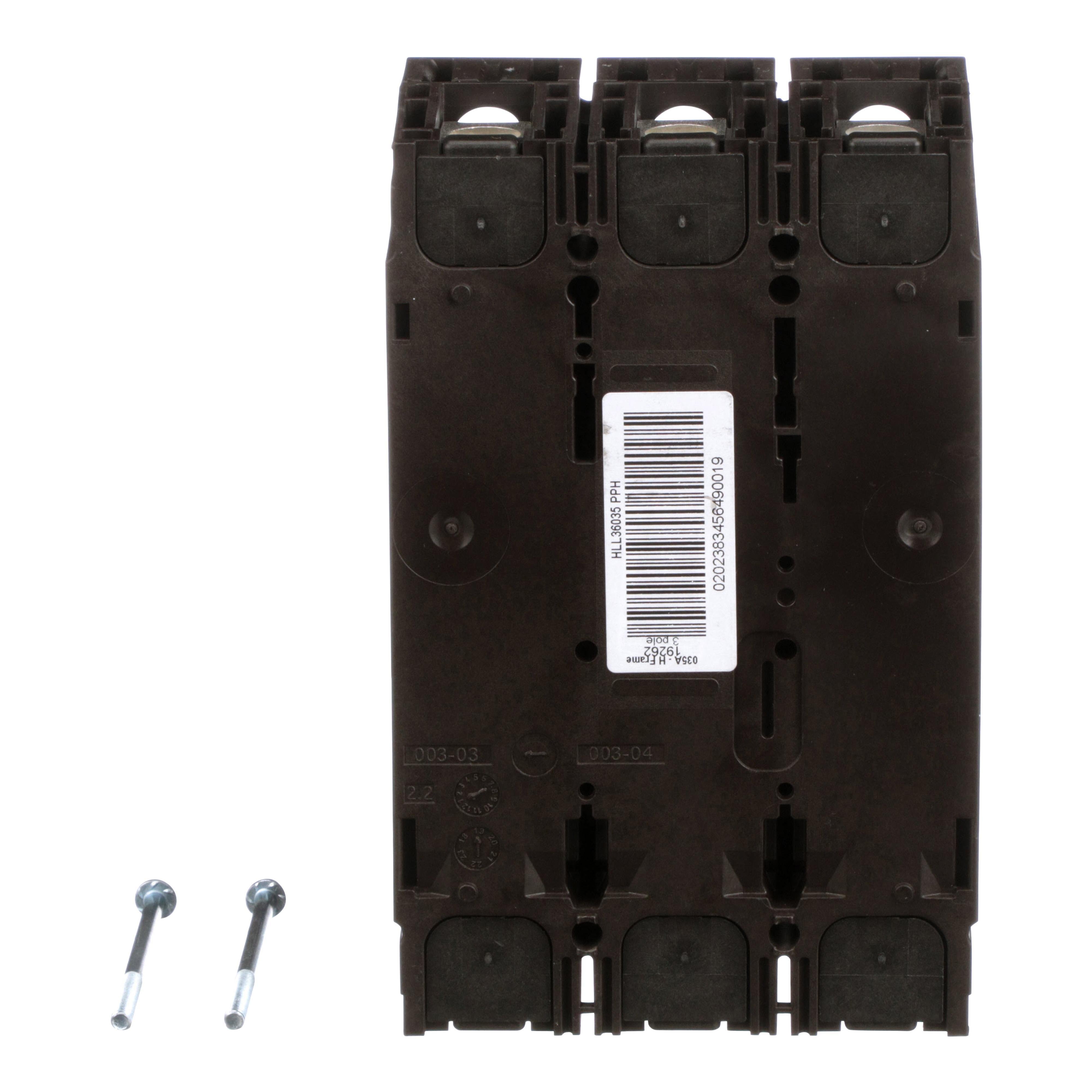 Picture of HLL36035 - Circuit breaker, PowerPacT H, 35A, 3 pole, 600VAC, 50kA, lugs, thermal magnetic, 80%