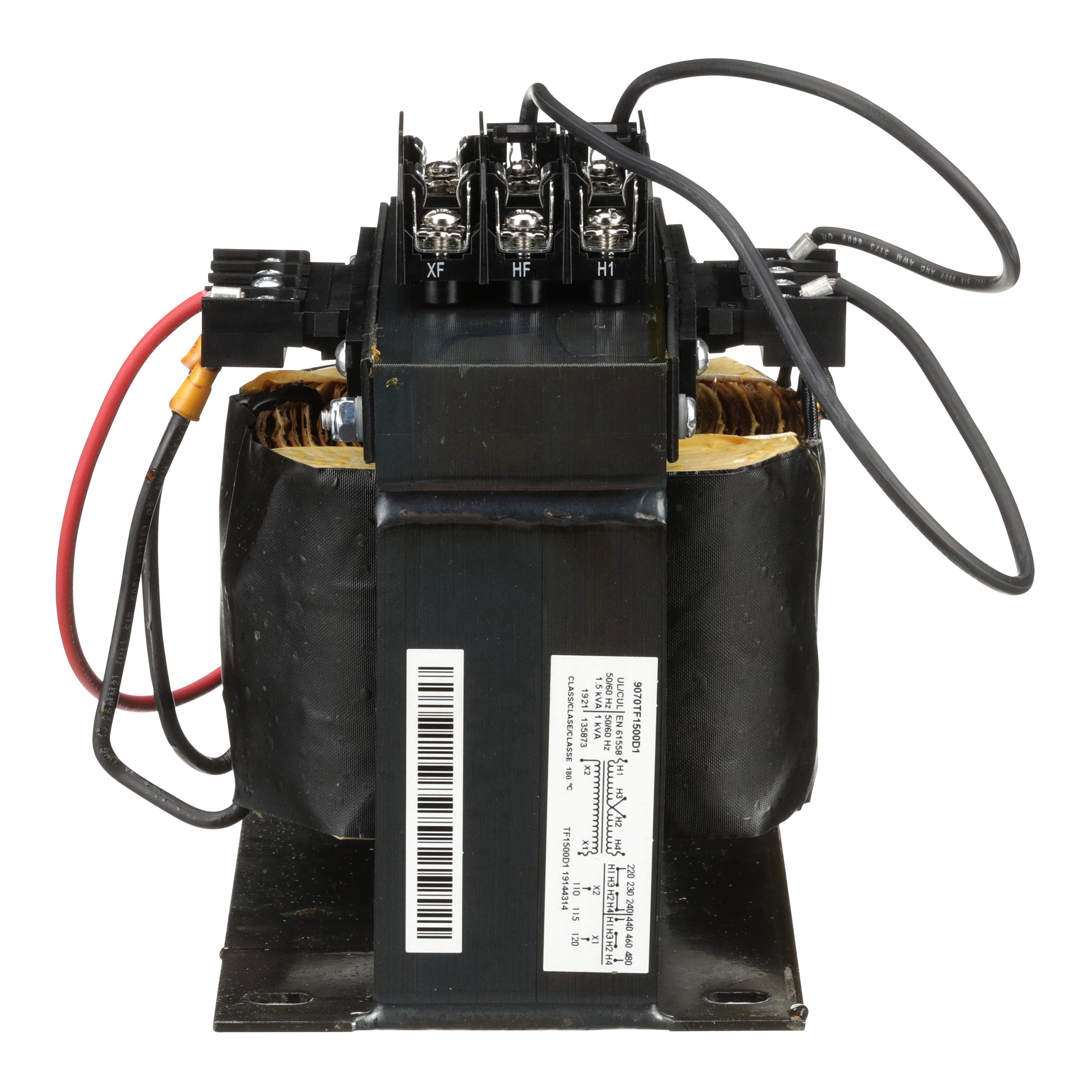 Picture of 9070TF1500D1 - Industrial control transformer, Type TF, 1 phase, 1500VA, 240x480V primary, 120V secondary, 50/60Hz