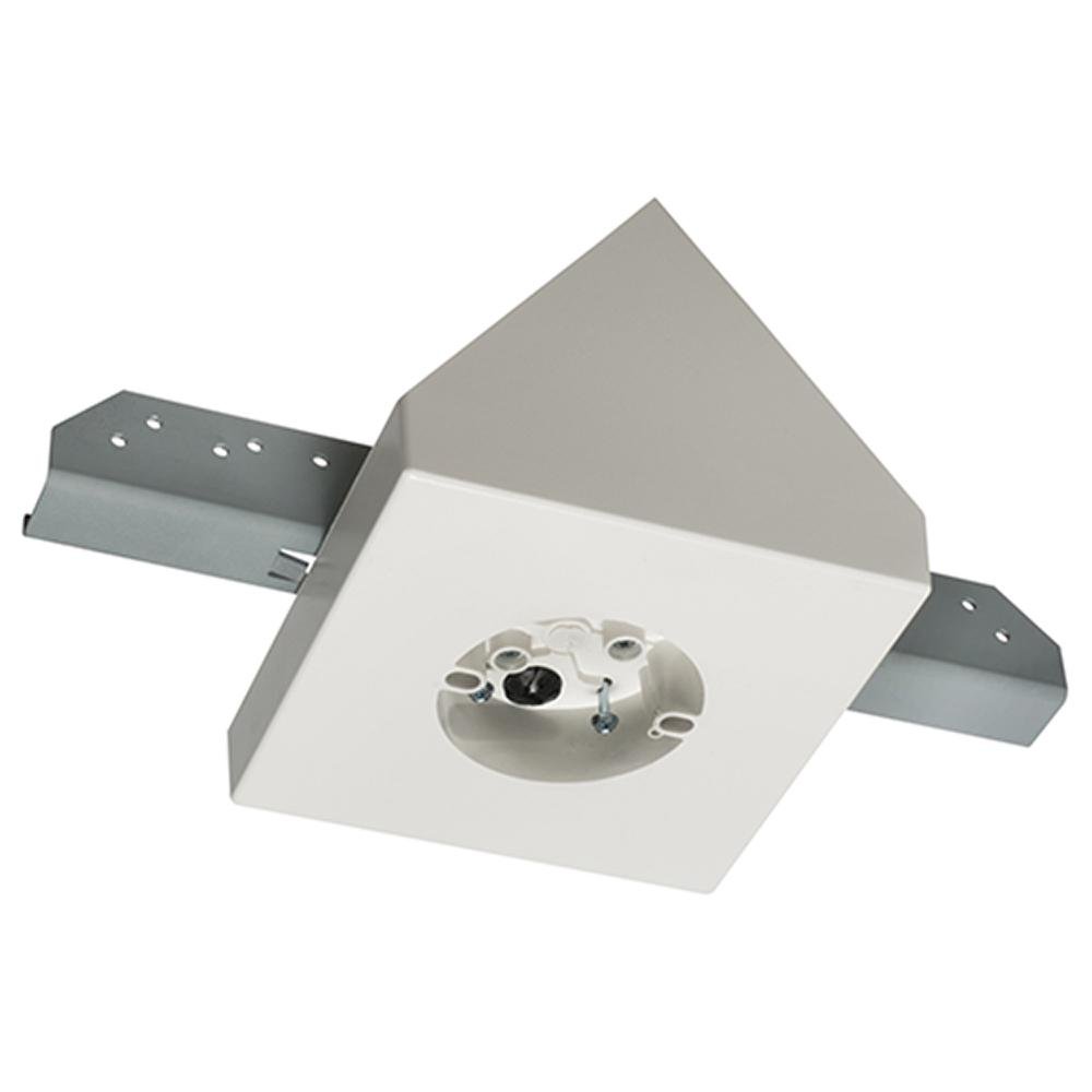FBB900 - Fan and fixture mounting box for new construction with installed 12" steel bracket. Fits catheadral ceilings up to 80 degrees or greater. 70lb fan, 200lb fixture. Paintable textured finish. 14.5 cu. 8" square mounting surface handles fans with la