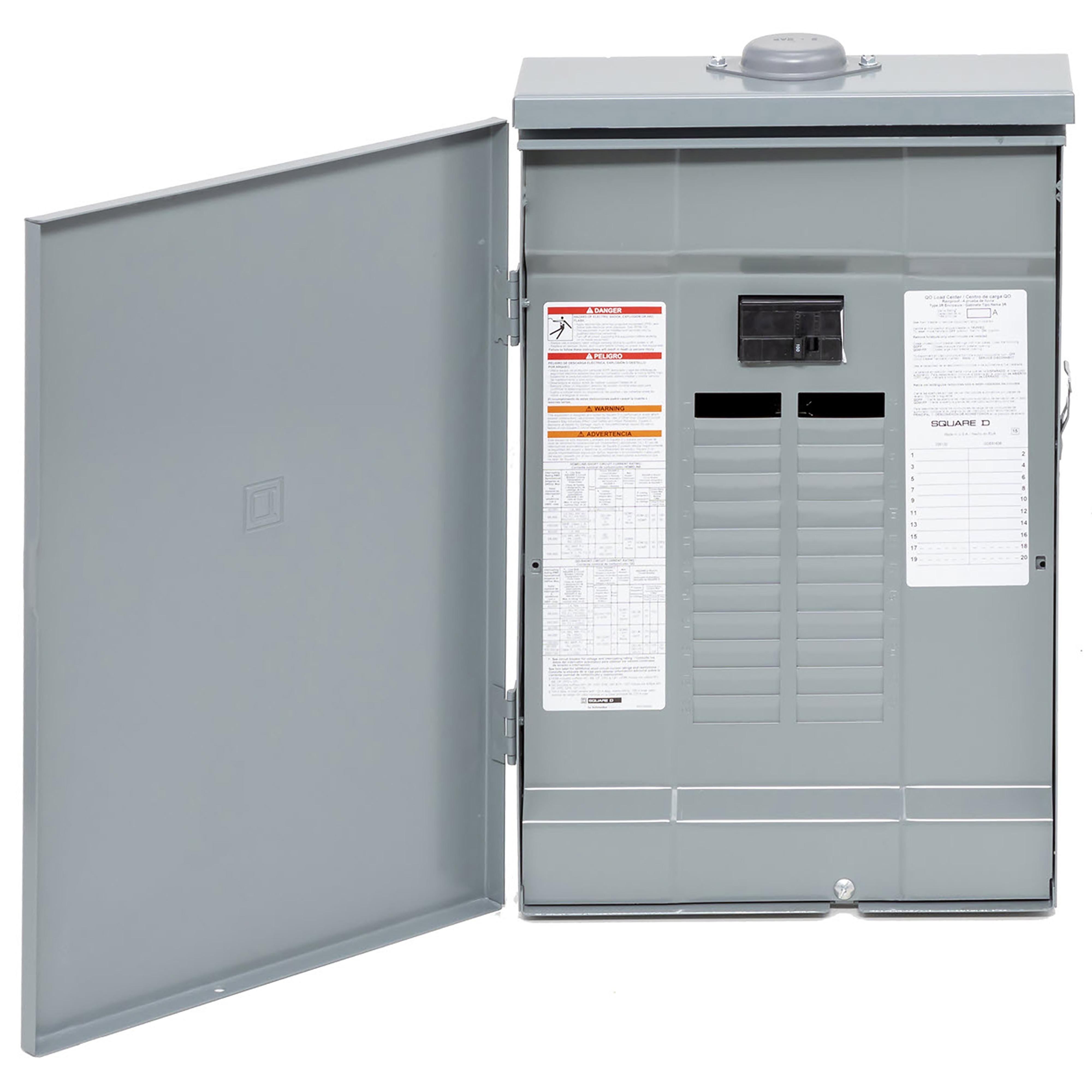 QO120M100PRB - Load center, QO, 1 phase, 20 spaces, 24 circuits, 100A convertible main breaker, PoN, NEMA3R