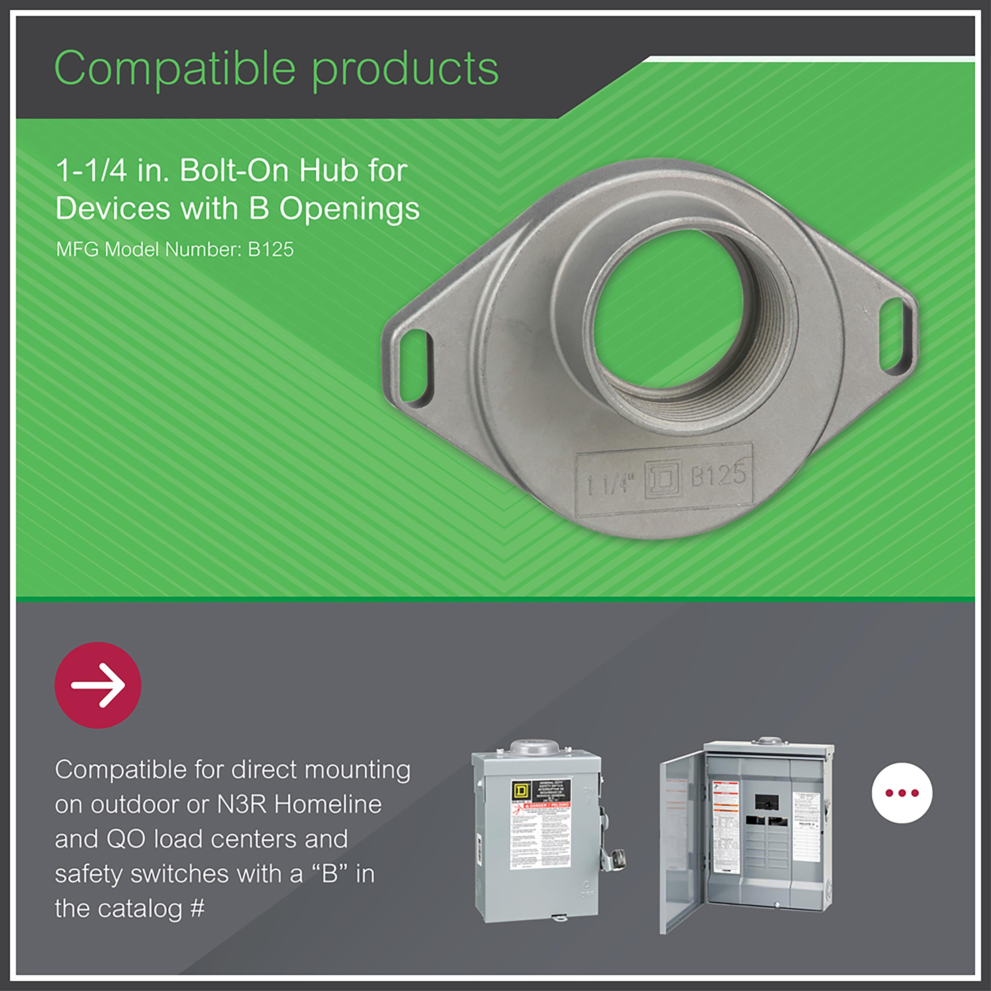 Picture of B125 - Accessory, bolt-on hub, 1.25in, rainproof