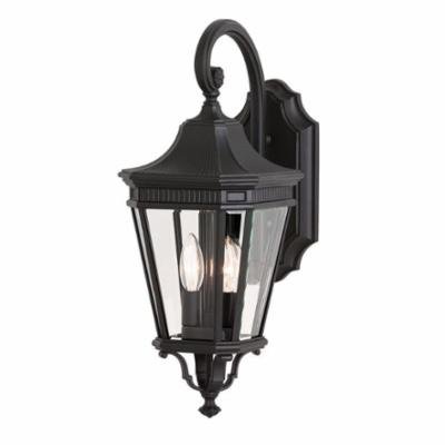OL5401BK - Cotswold Lane, Outdoor Lighting Wall Lantern, Black, 2 Bulb 