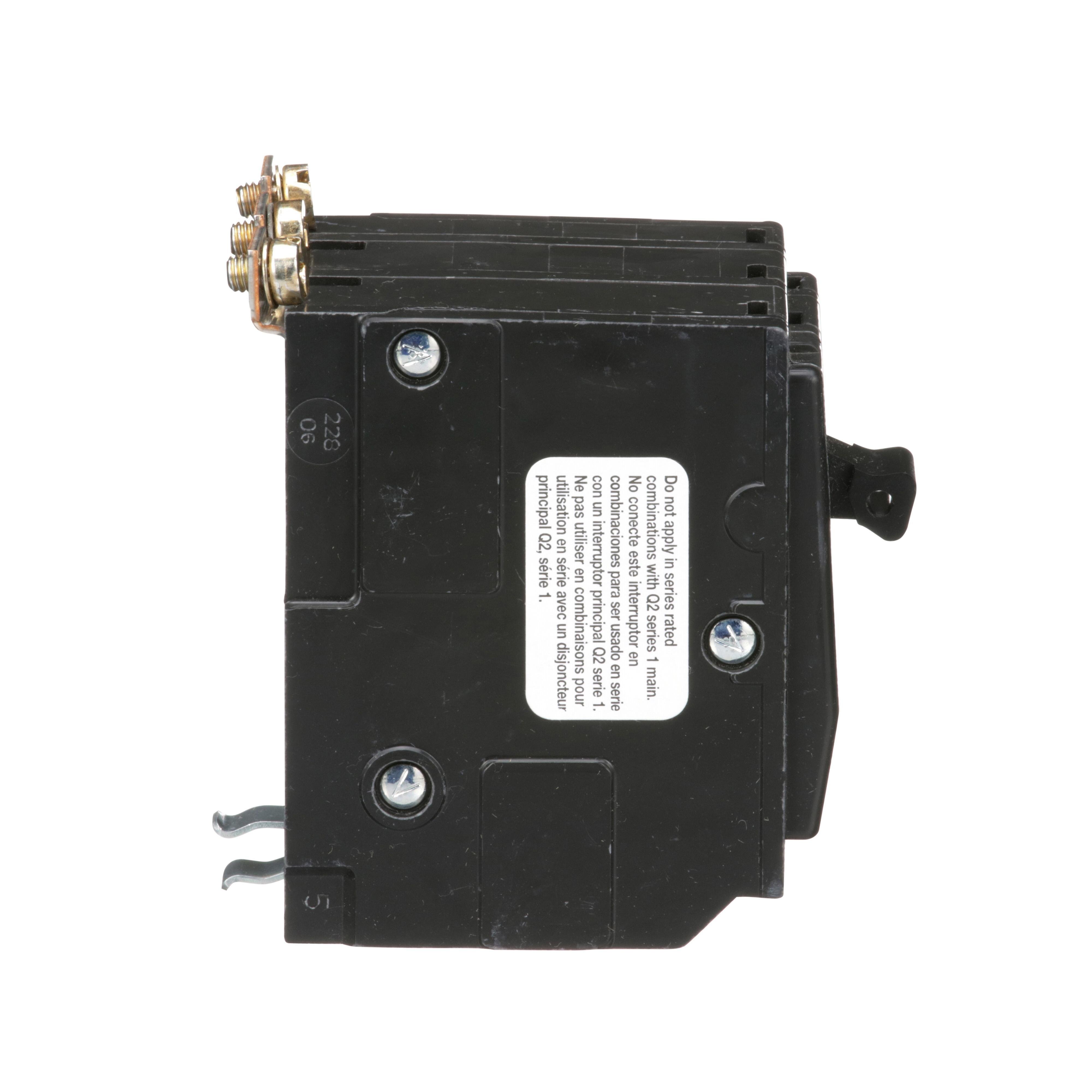 Picture of QOB325 - Mini circuit breaker, QO, 25A, 3 pole, 120/240VAC, 10kA, bolt on