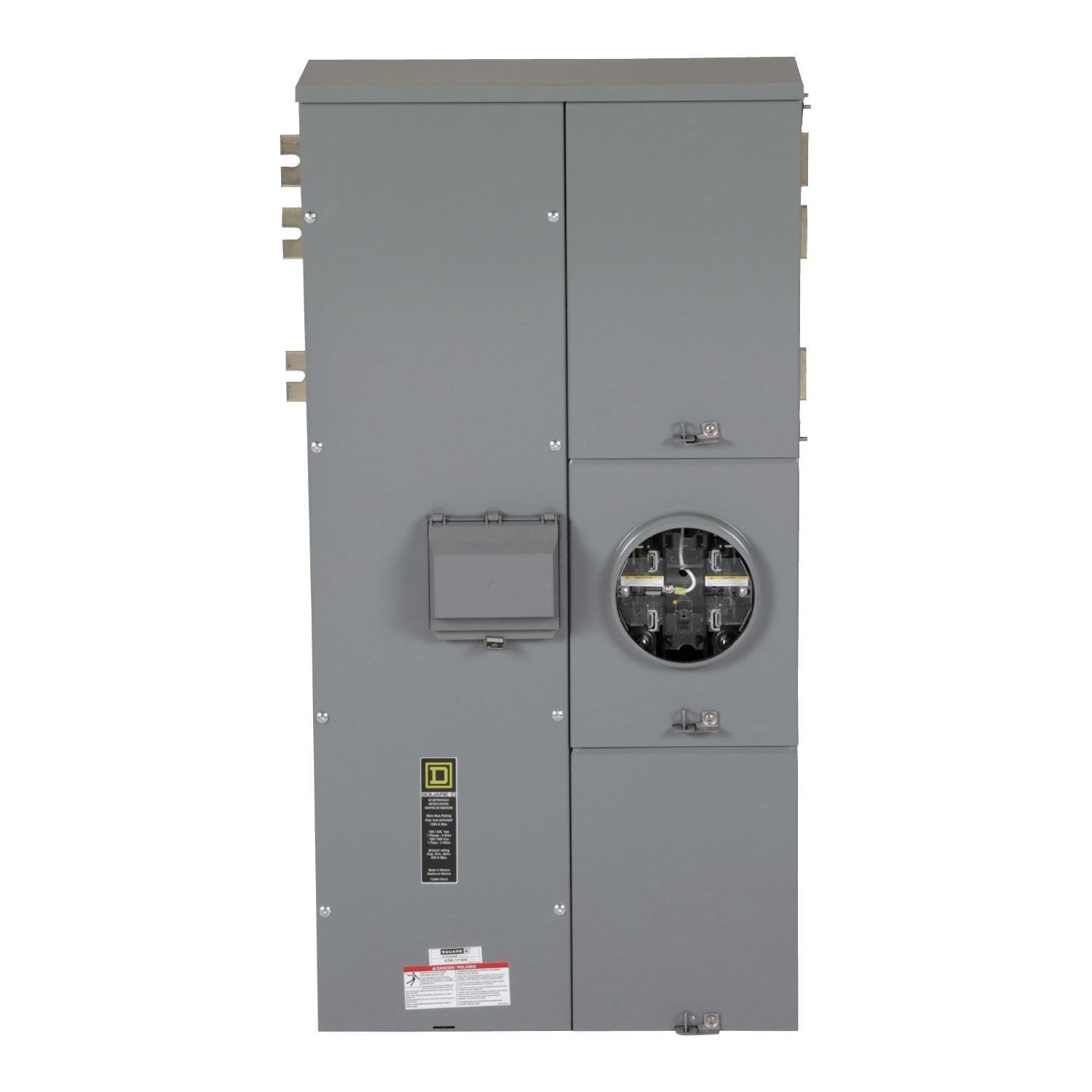 EZML111400 - Branch unit, EZ Meter-Pak, 400A, 1 x 5 jaw socket, 120/240VAC, lever bypass, ringless, 1200A Cu busbar
