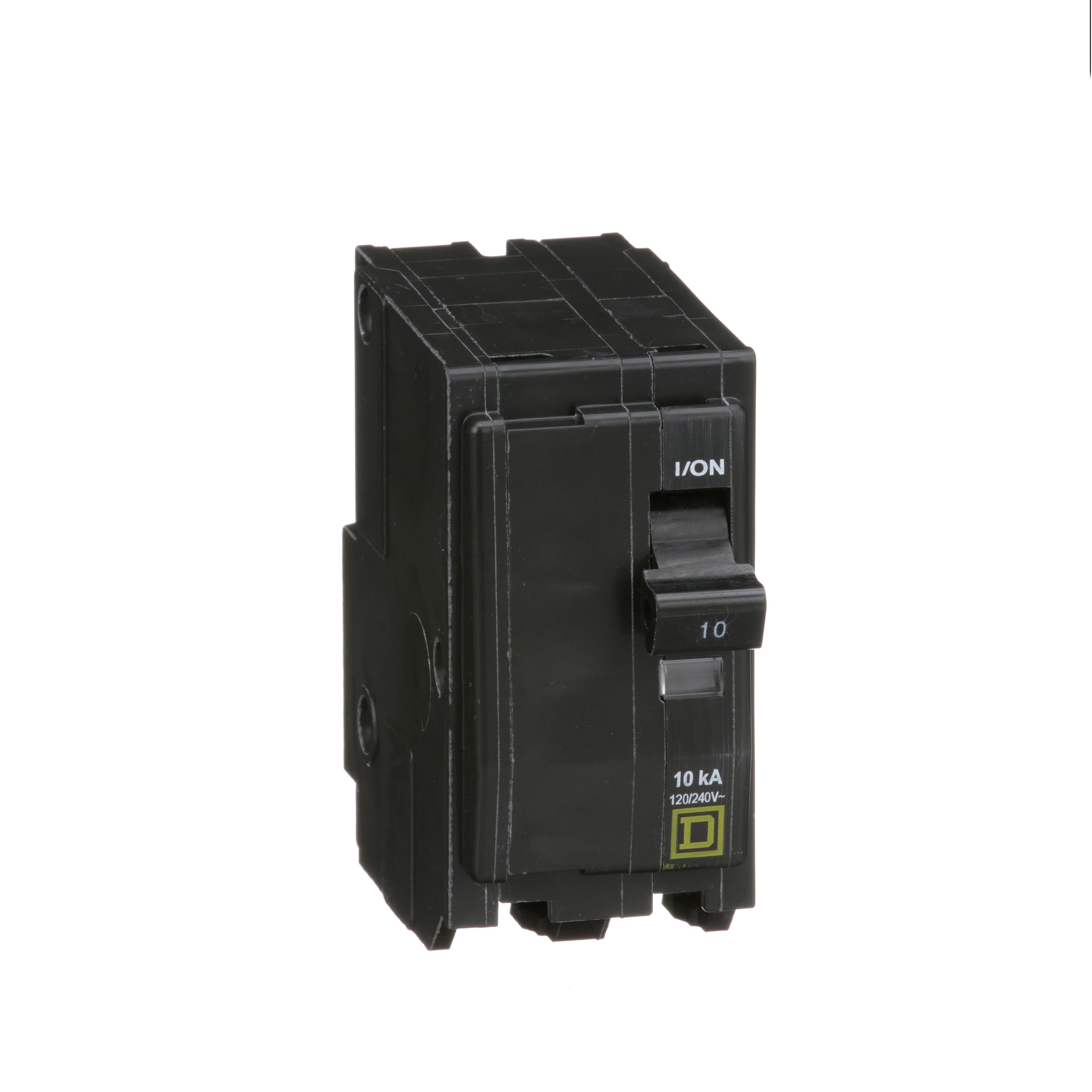 QO210 - Mini circuit breaker, QO, 10A, 2 pole, 120/240VAC, 10kA, plug in
