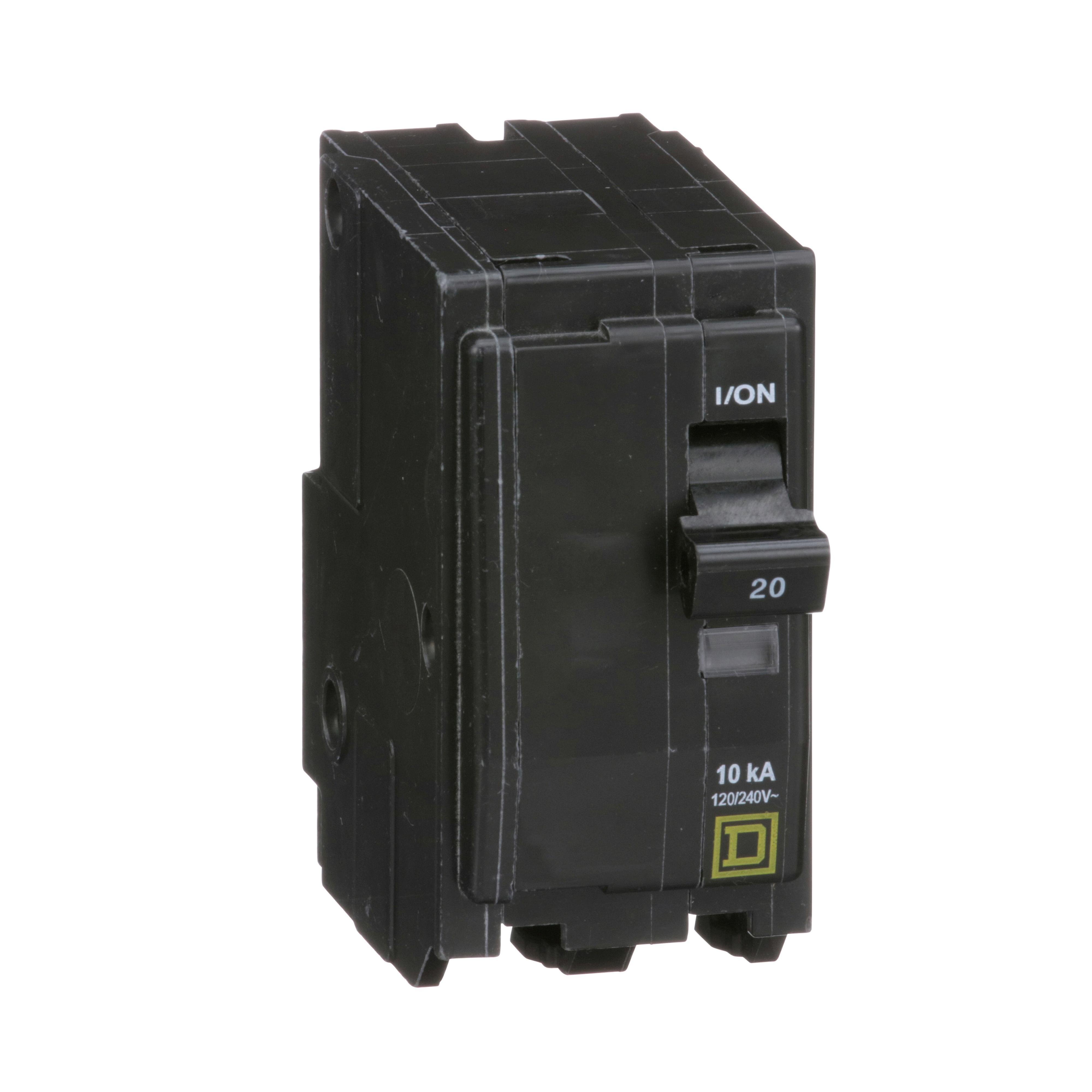 Picture of QO220 - Mini circuit breaker, QO, 20A, 2 pole, 120/240VAC, 10kA, plug in