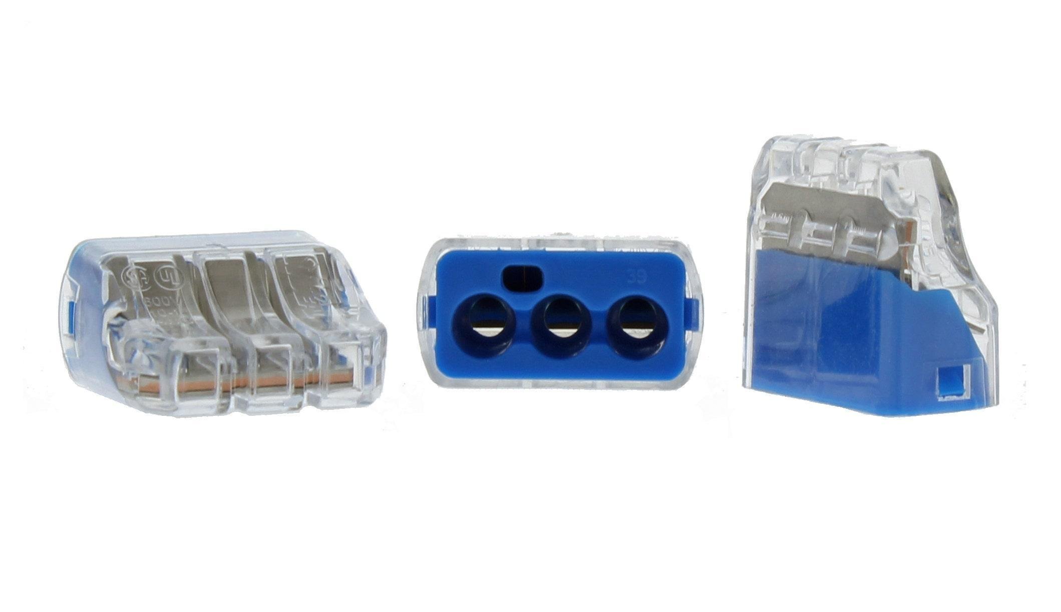 Picture of 30-1039 - In-Sure® Push-In Wire Connector, Model 39 3-Port Blue, Box of 50