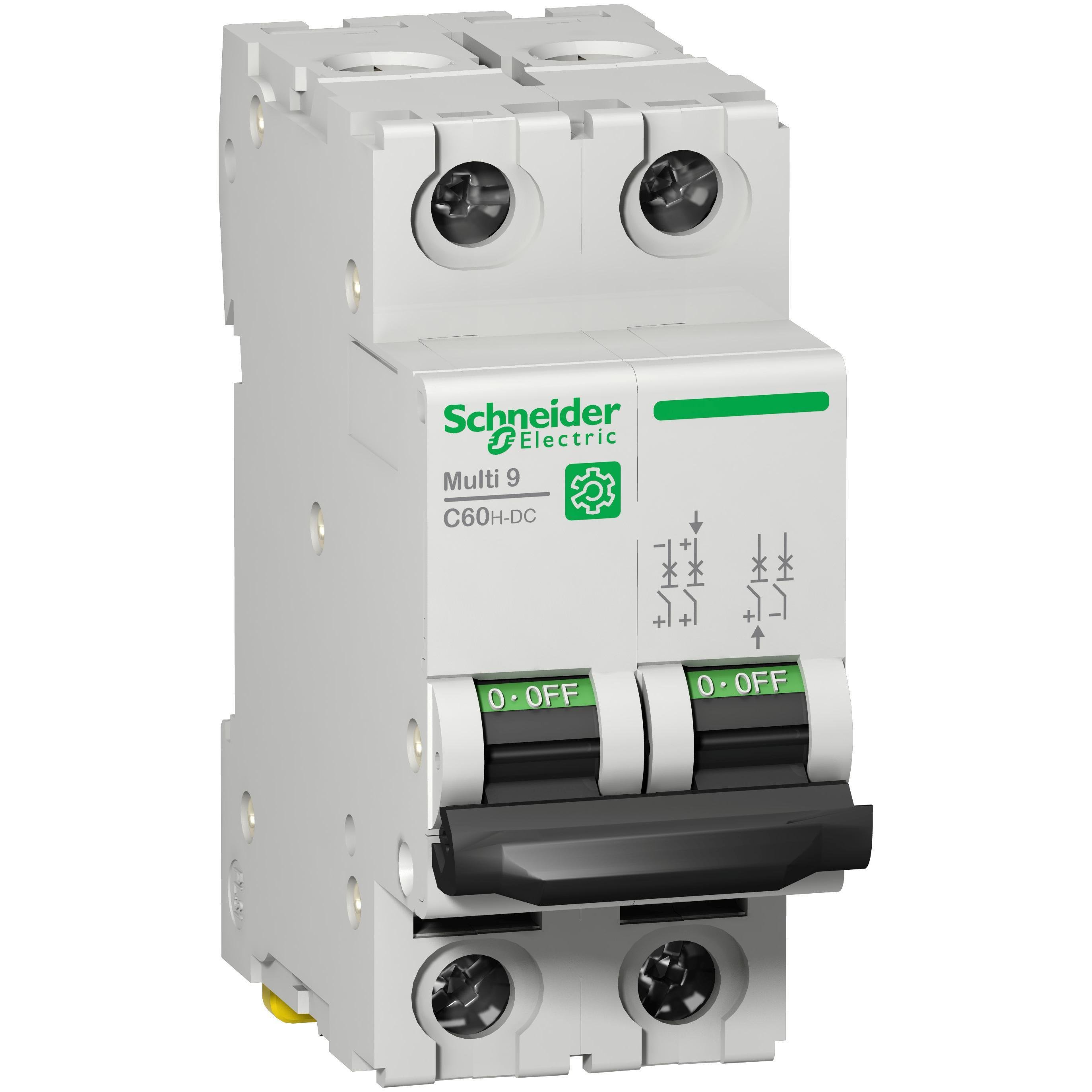 Picture of M9U21206 - Miniature circuit breaker (MCB), Multi9 C60H-DC, 2P, 6A, C curve, 5kA (UL1077), 6kA (IEC/EN 60947-2)