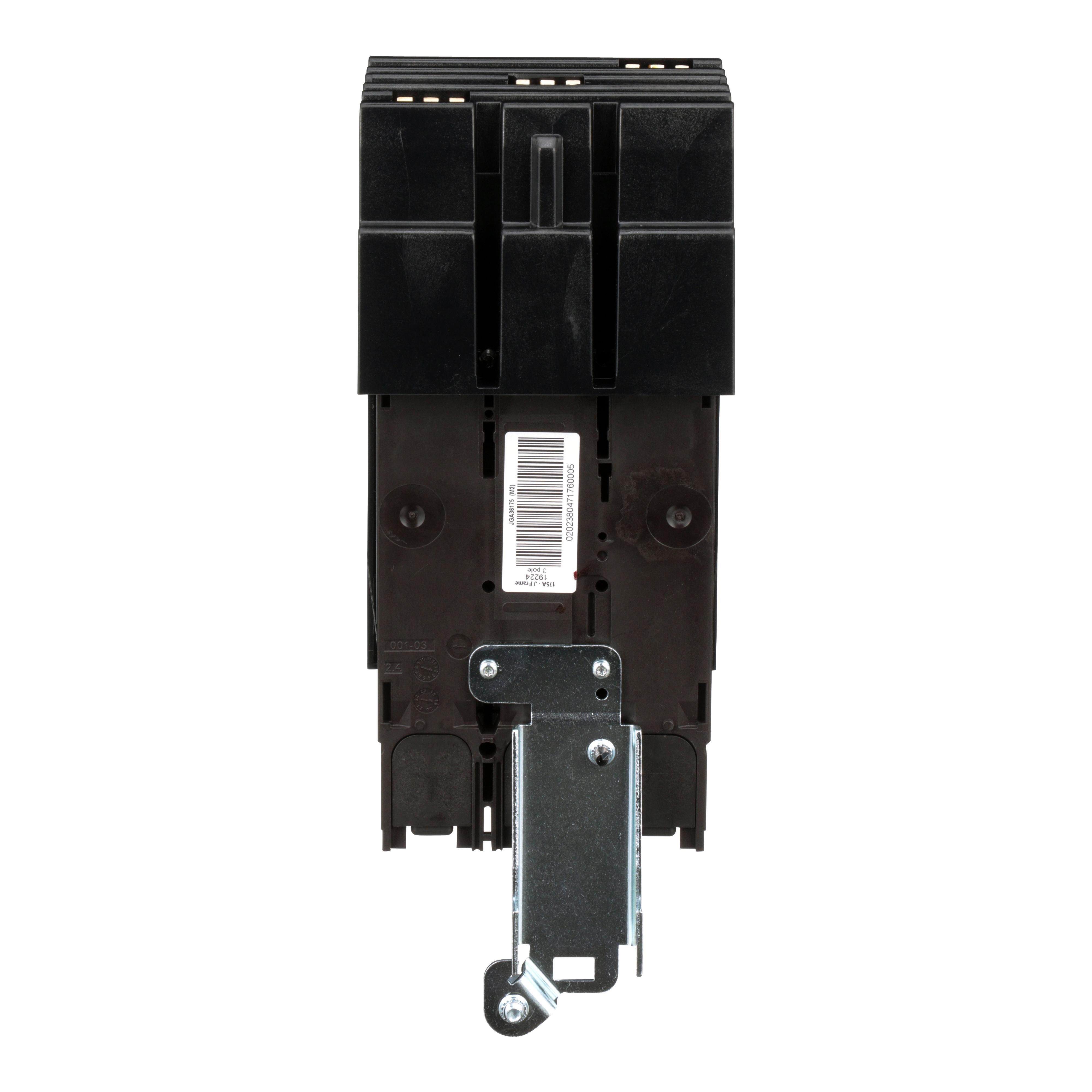 Picture of JGA36175 - Circuit breaker, PowerPacT J, 175A, 3 pole, 600VAC, 18kA, I-Line, thermal magnetic, 80%, ABC