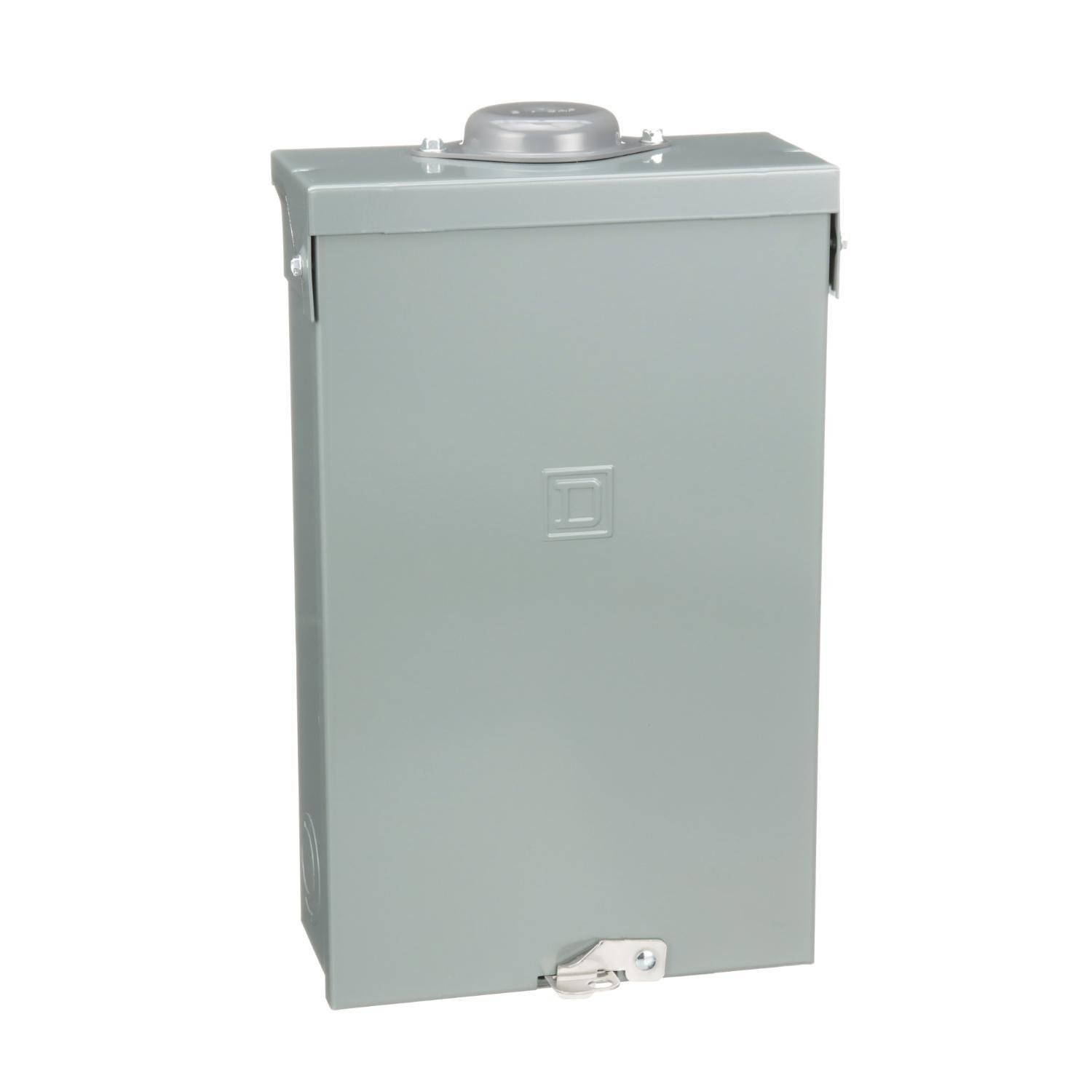HOM48L125GRB - Load center, Homeline, 1 phase, 4 spaces, 8 circuits, 125A fixed main lugs, NEMA3R, gnd bar
